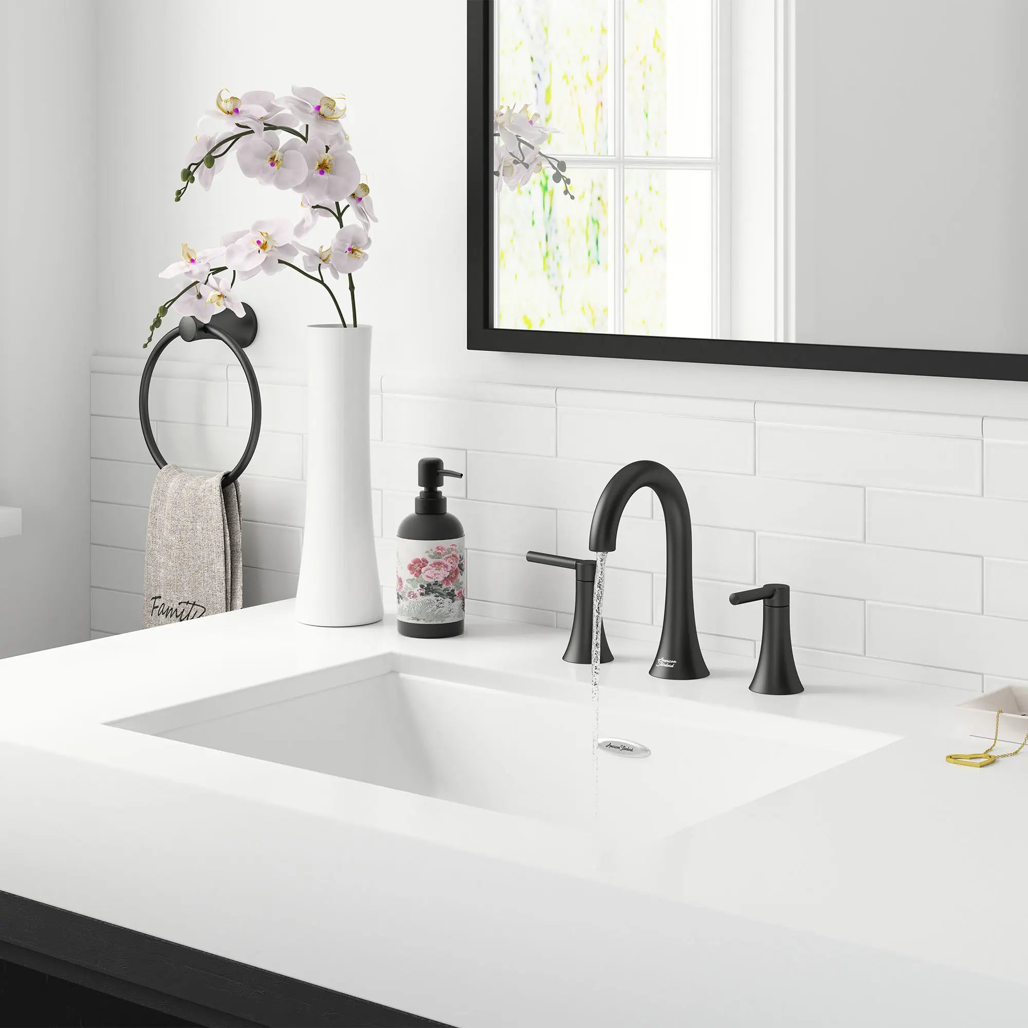Delsea 8 Inch Widespread Bathroom Faucet - Modern Matte Black Finish for Vanity Sink, Perfect for Home Bathroom Renovation and Upgrade