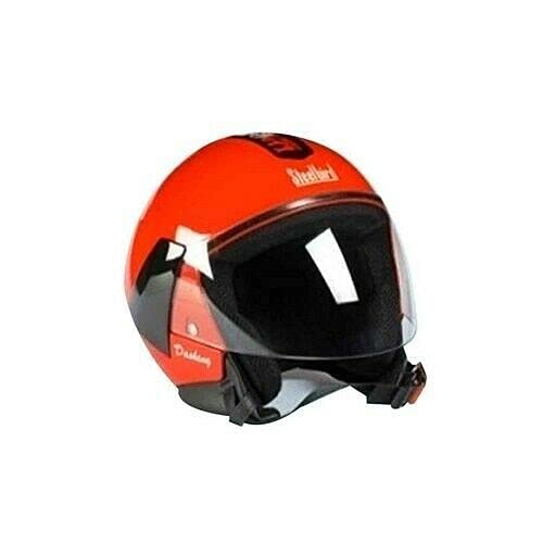 SB-33 Eve Sparkle Sports Red Open Face Plain Visor - Motorcycle Helmet Visor Replacement (Size M, 580mm) for Harley, Honda, Yamaha - UV Protection & Anti-Fog for Riding Comfort