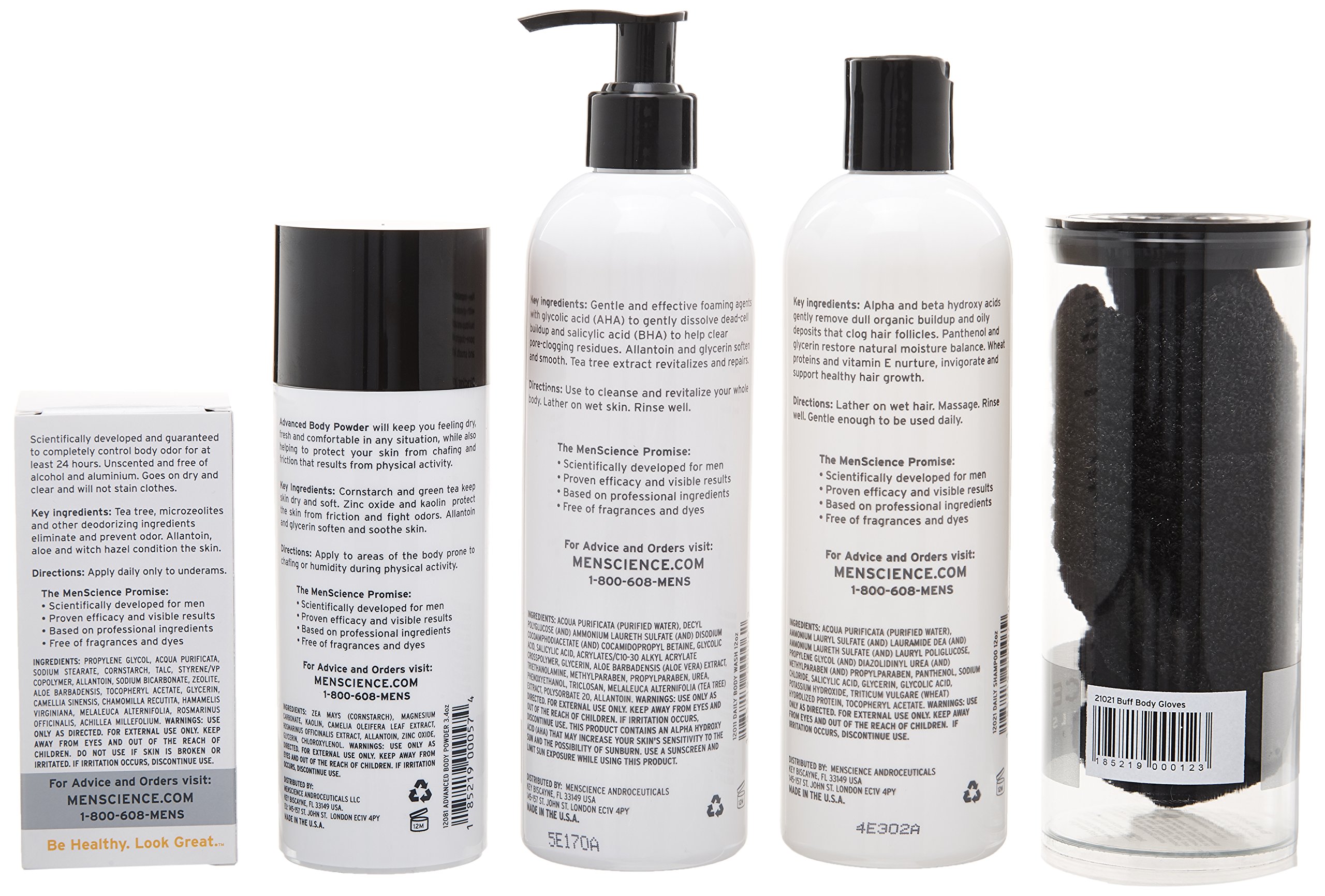 MenScience Androceuticals Men's Power Shower Kit - Hydrating Body Wash & Exfoliating Scrub for Men | Daily Skincare Routine | Gym, Post-Workout & Morning Refresh