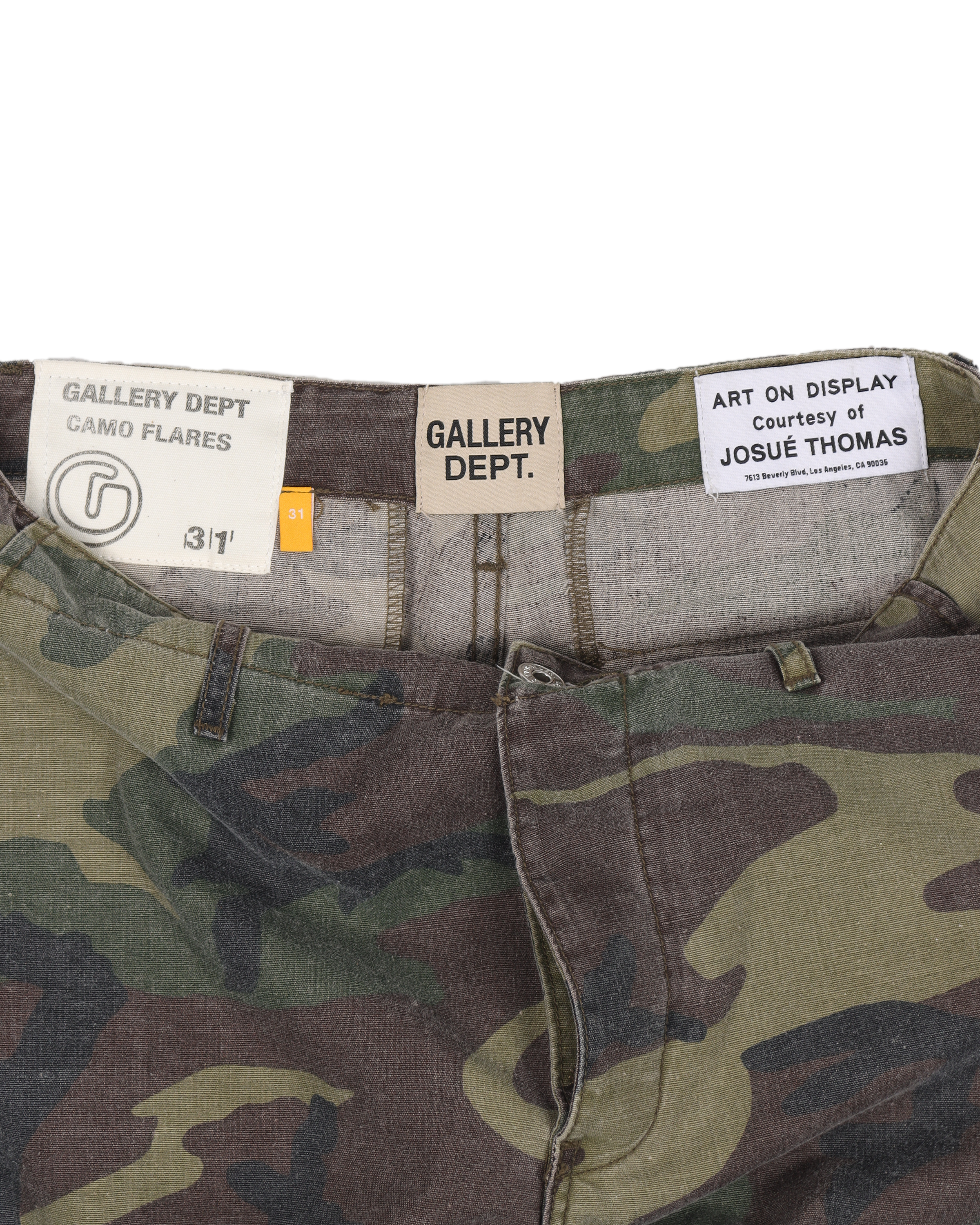 LA Flare Camouflage Print Trousers for Women - Stylish Camo Pants with Bootcut Design - Perfect for Outdoor Adventures, Music Festivals & Streetwear Fashion