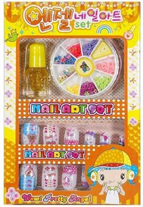 DEXO Kids Nail Art Kit - 3-Piece Set with Artificial Nails for Girls | Multicolor Press-On Nails | Perfect for Birthday Parties, Playdates & Dress-Up Fun
