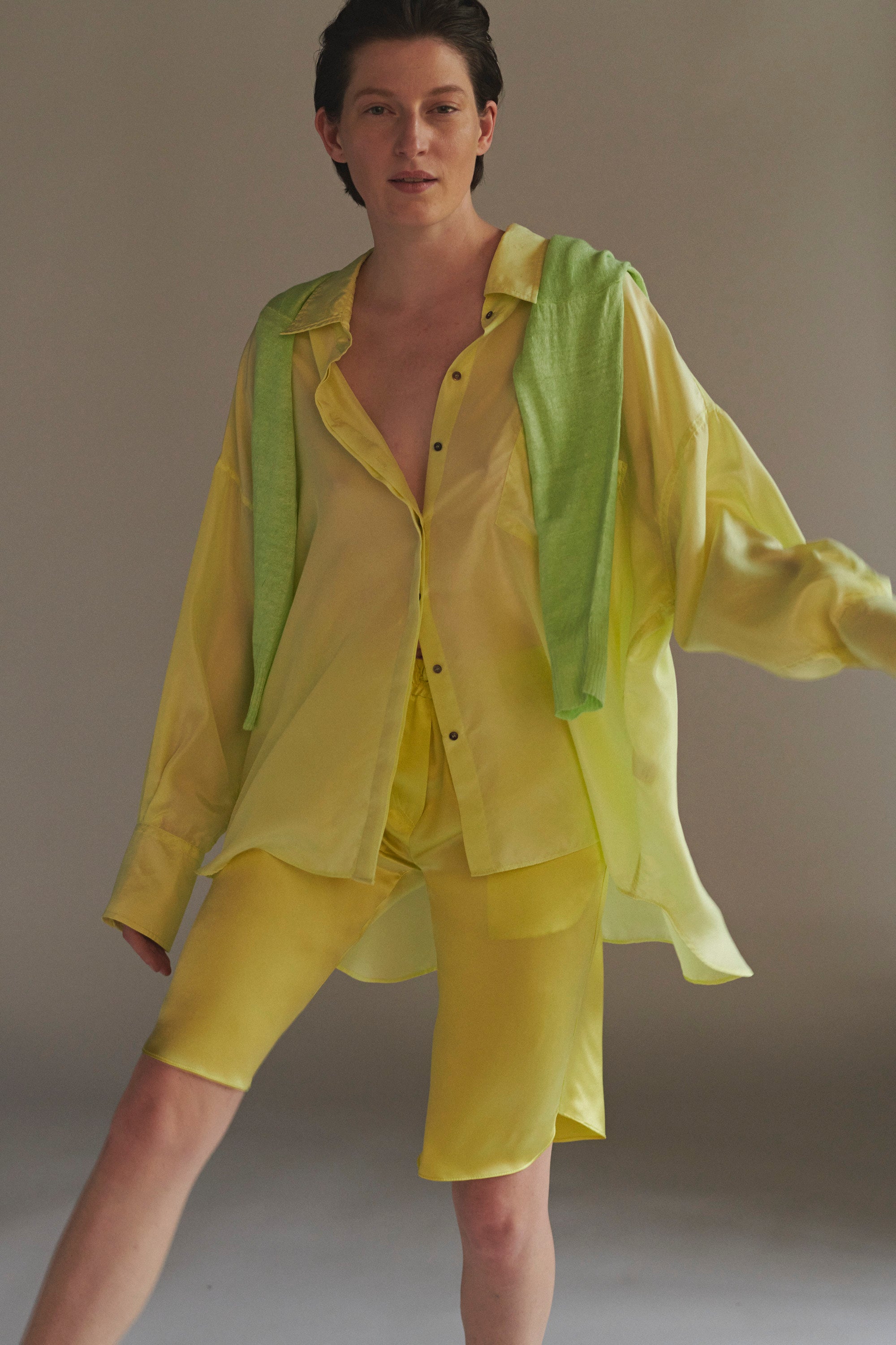 KES Oversized Habotai Button Down Shirt for Women - Natural Linen Flowy Blouse | Perfect for Casual Wear, Office Outfits & Summer Fashion
