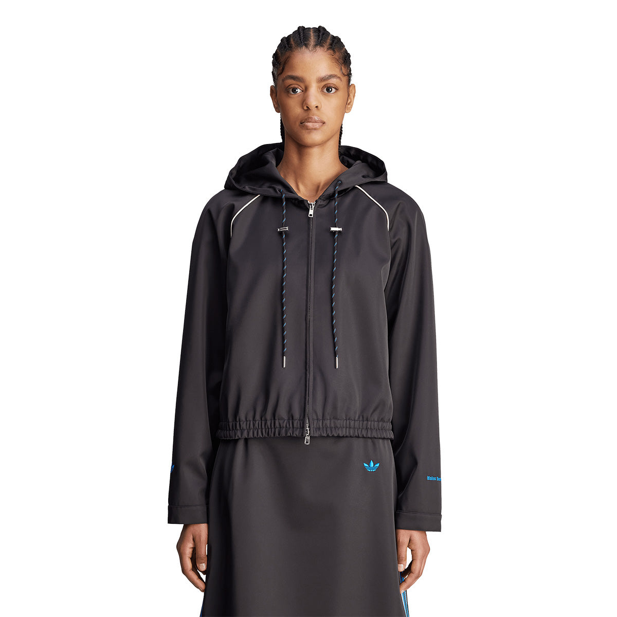 Wales Bonner Women's Black Satin Hoodie - Stylish & Comfortable Pullover for Casual Wear, Street Fashion & Lounge