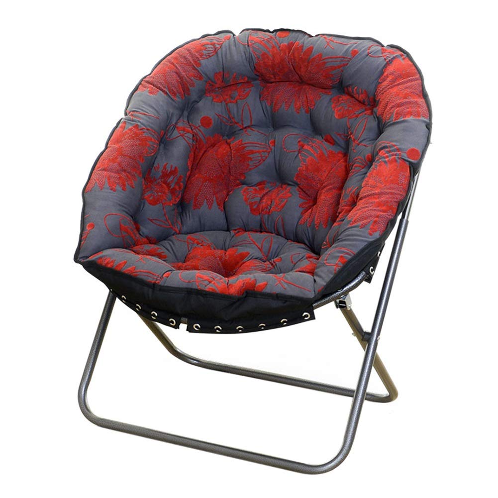 LXLA Foldable Moon Chair with Plush Suede Cushion - 17 Stylish Color Options for Living Room, Dorm & Apartment - Perfect for Relaxing, Reading or Lounging (Style 3)