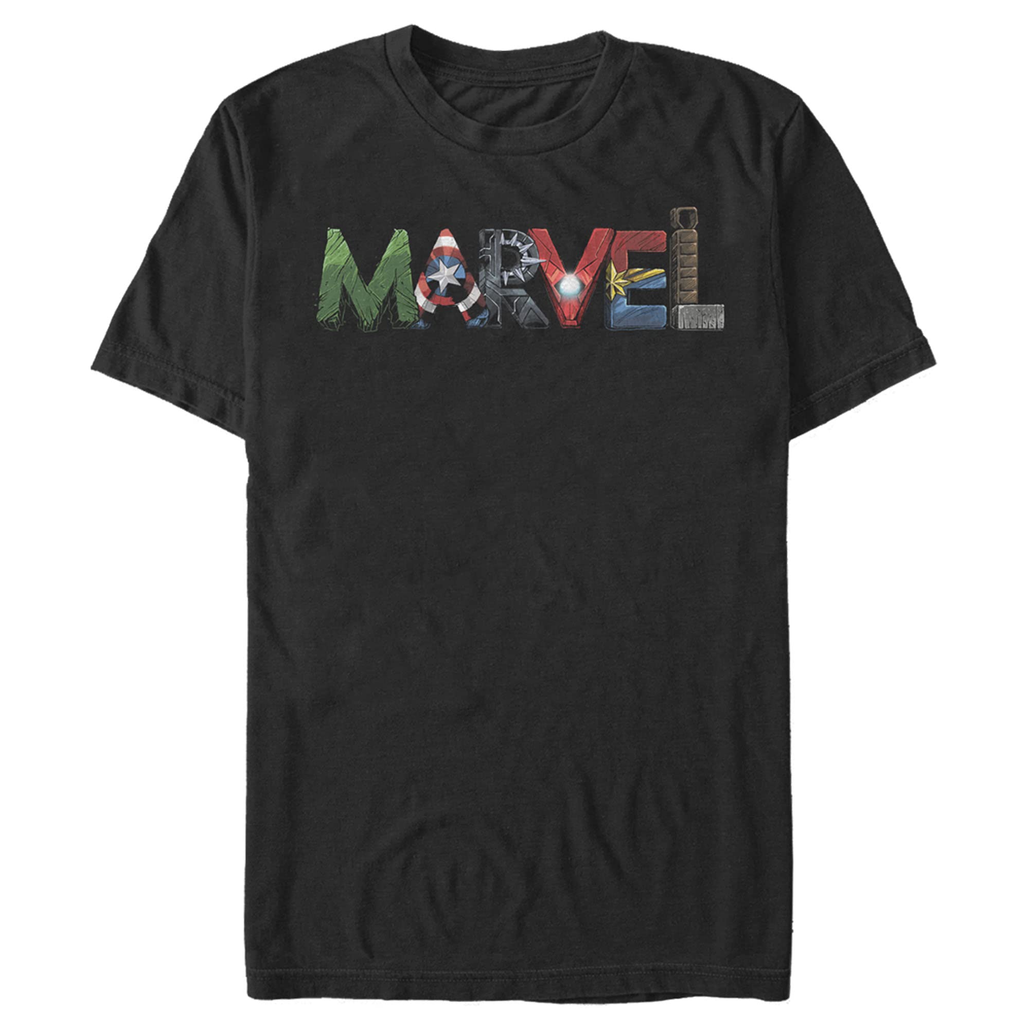 Marvel Men's Big & Tall Fan Letters Logo T-Shirt - Official Licensed Superhero Graphic Tee for Casual Wear & Comic Con Events