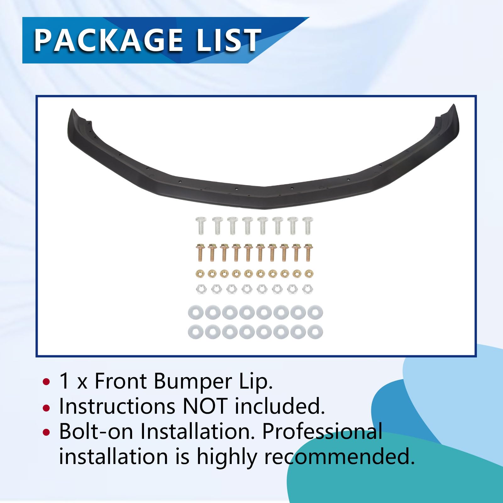 ECOTRIC Front Bumper Lip for 2016-2023 Chevy Camaro SS V8 - Carbon Fiber Front Air Chin Spoiler & Underbody Lip Kit | Enhances Aerodynamics & Sporty Look for Street Racing & Car Shows