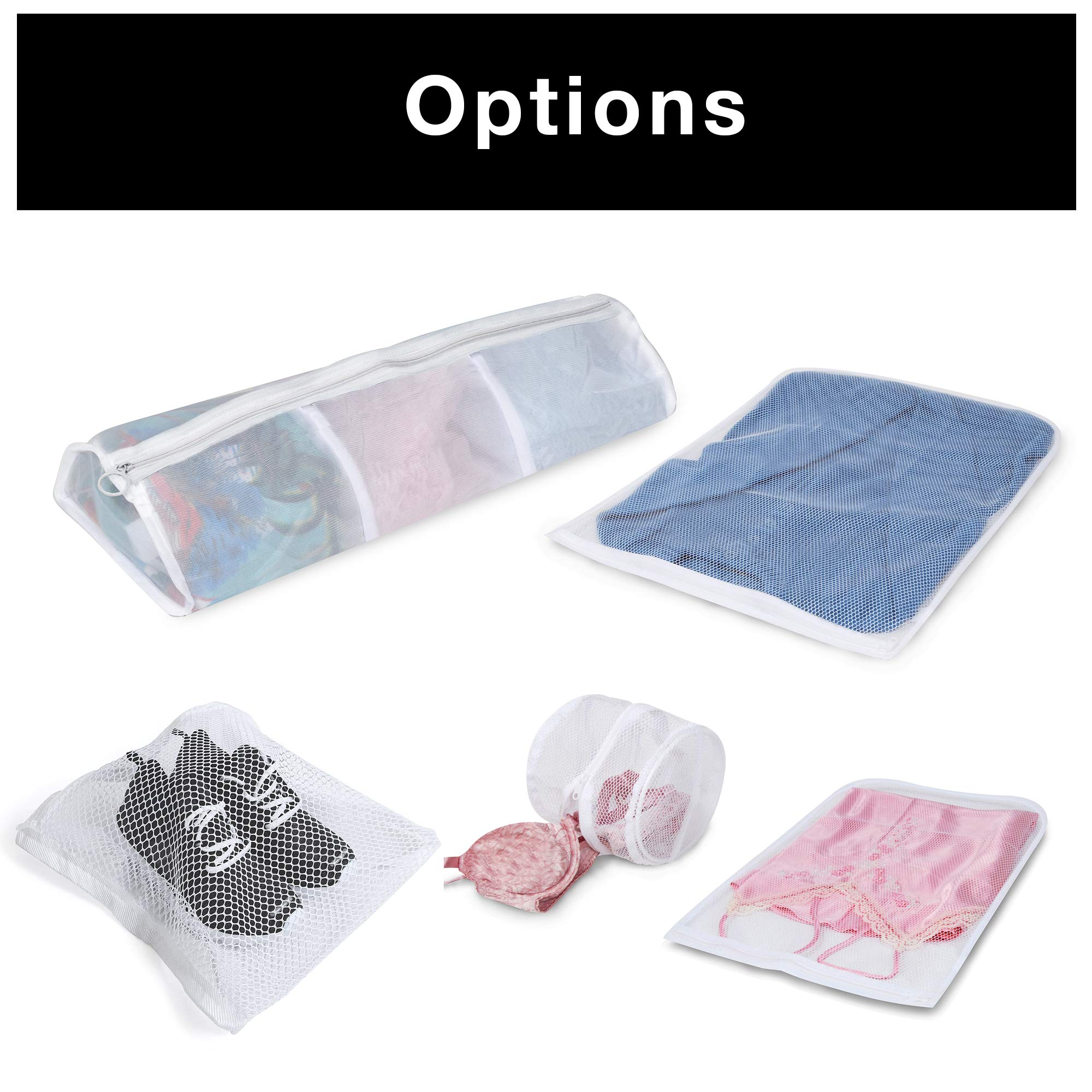PRO MART INDUSTRIES Sweater Wash Bag with Zipper Closure - White Mesh Polyester Laundry Bag for Delicates, Lingerie & Sweaters - Protects Clothes in Washing Machine & Dryer