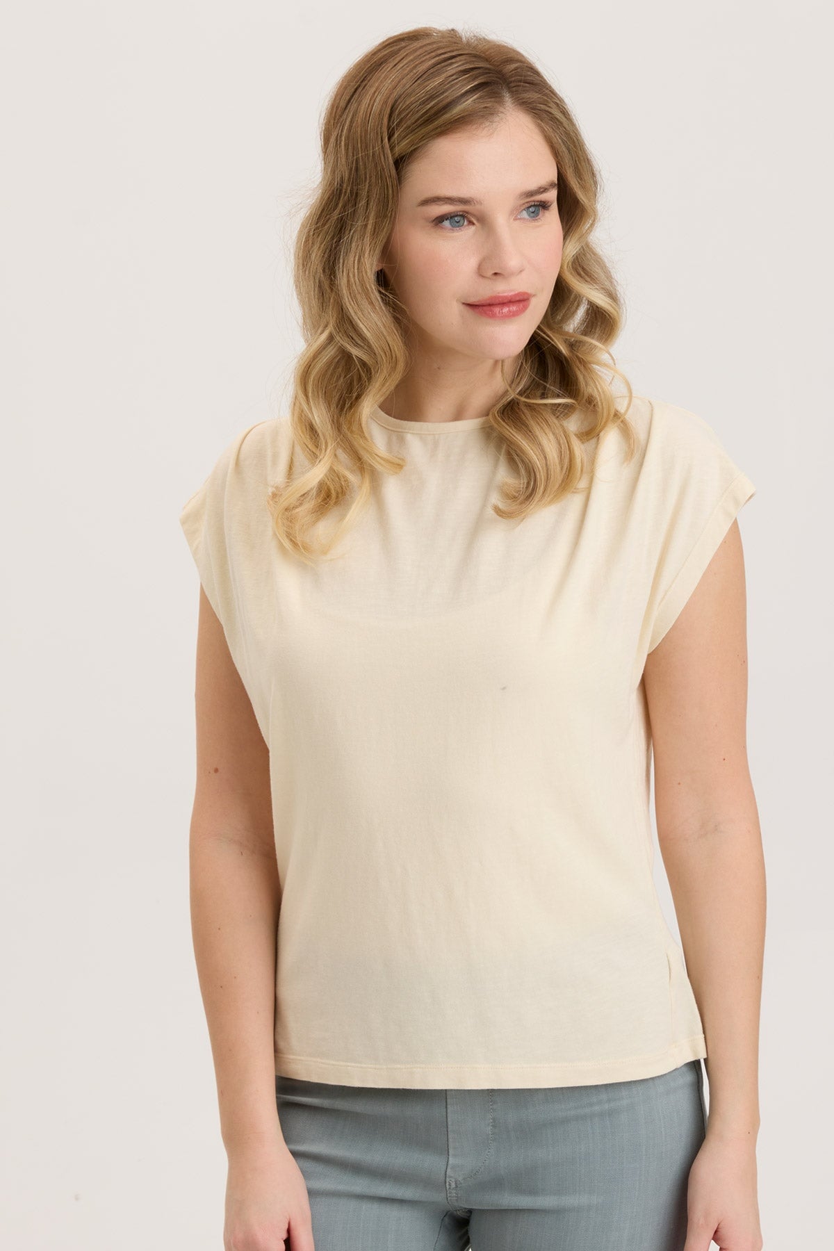 Slub Arwen Top in Toasted Almond - Stylish Casual Blouse for Women | Perfect for Everyday Wear, Office Outfits & Date Nights