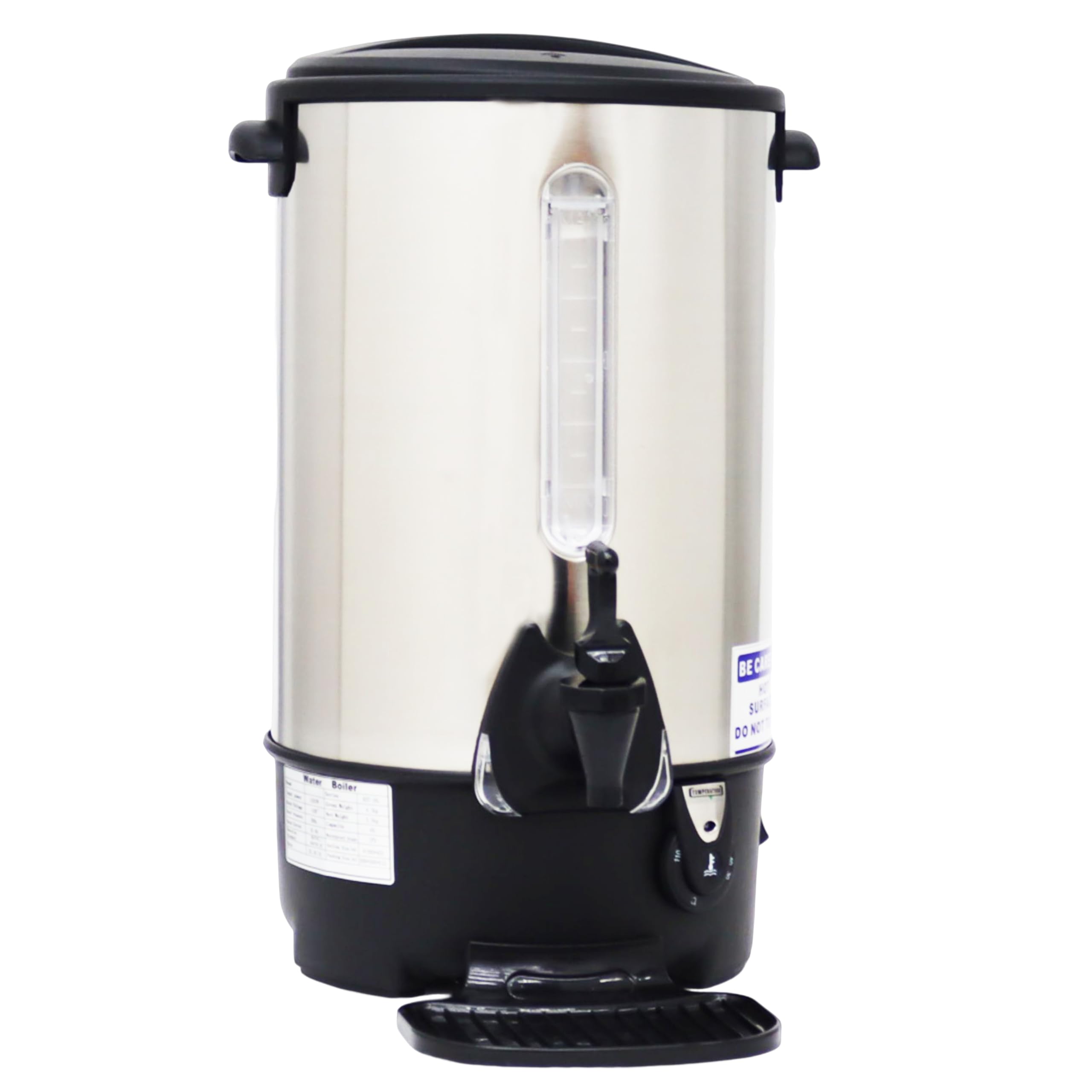 12.9L Commercial Electric Hot Water Dispenser - Stainless Steel Boiling Bucket with Thermal Insulation - 110V 1500W for Coffee Shops, Milk Tea Stores, Restaurants & Office Use - Fast Boiling & Energy Efficient