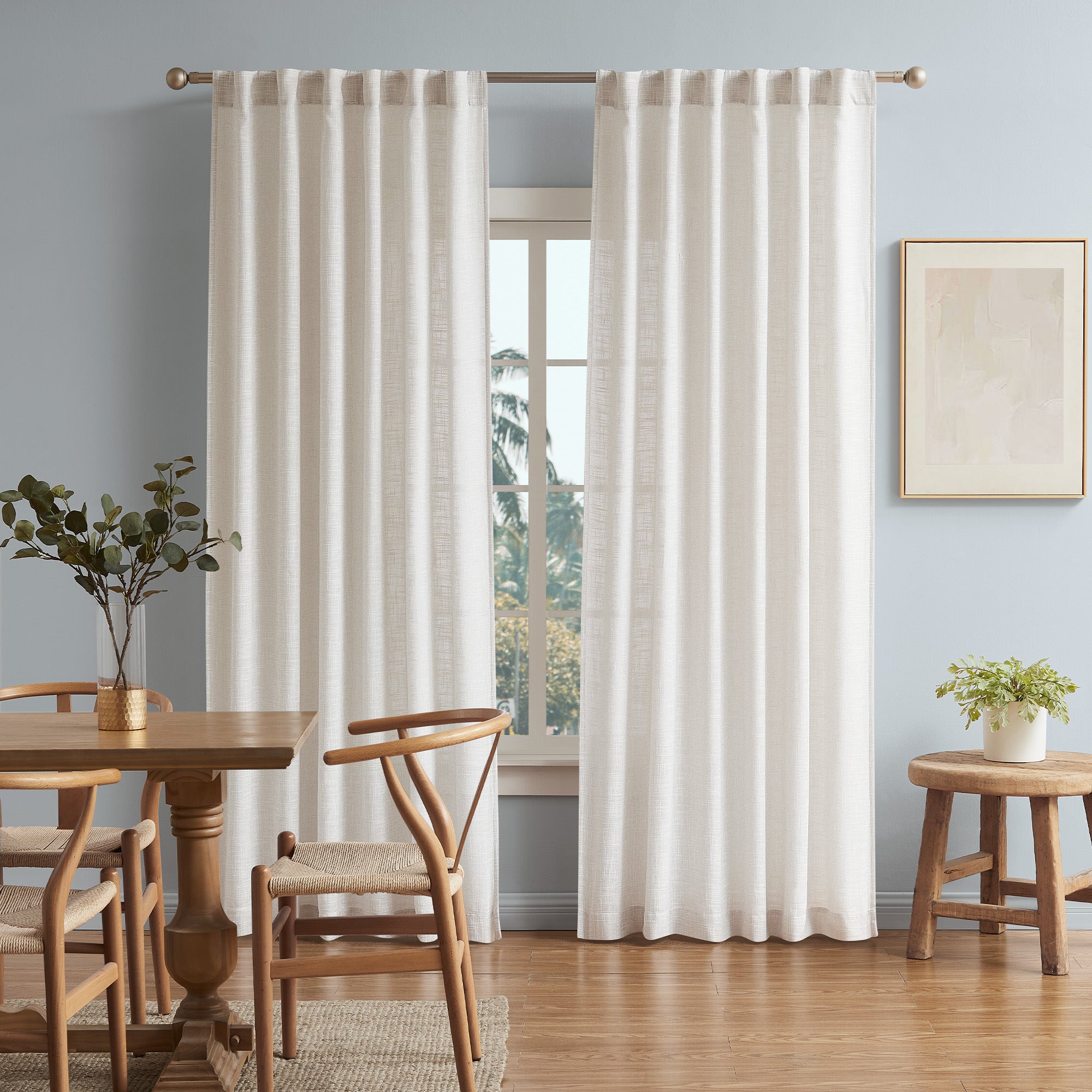Zaab Flynn Blockout Single Concealed Tab Curtain in Natural - Blackout Window Treatment for Bedroom & Living Room Privacy