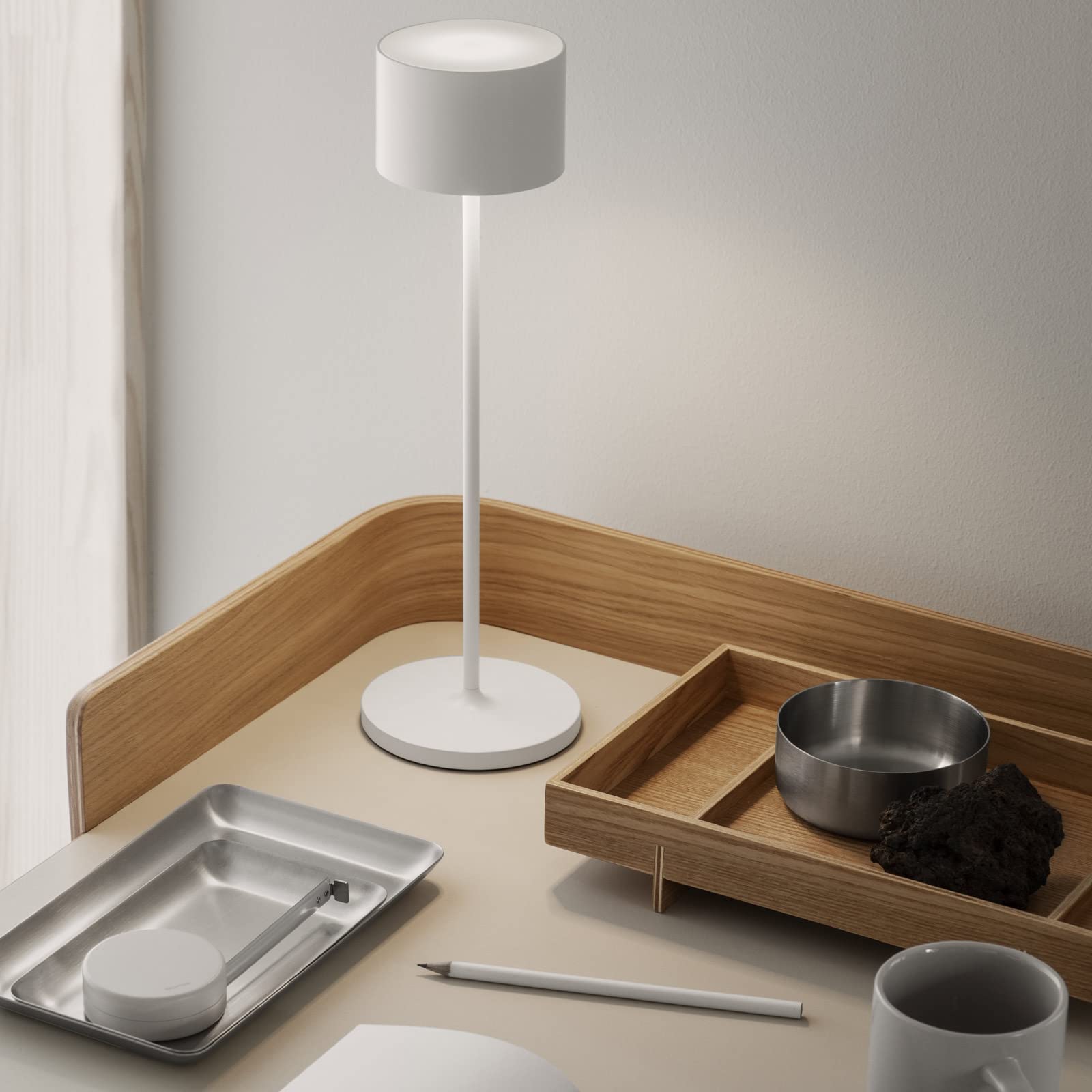 Blomus Farol Mobile LED Light - Warm Grey, One Size - Perfect for Bedroom, Living Room, and Office Decor