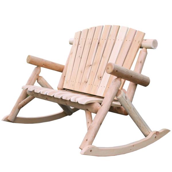 4 ft Cedar Log Rocking Love Seat - Rustic Outdoor Porch Swing for Gardens, Patios & Backyards - Perfect for Relaxing & Romantic Moments