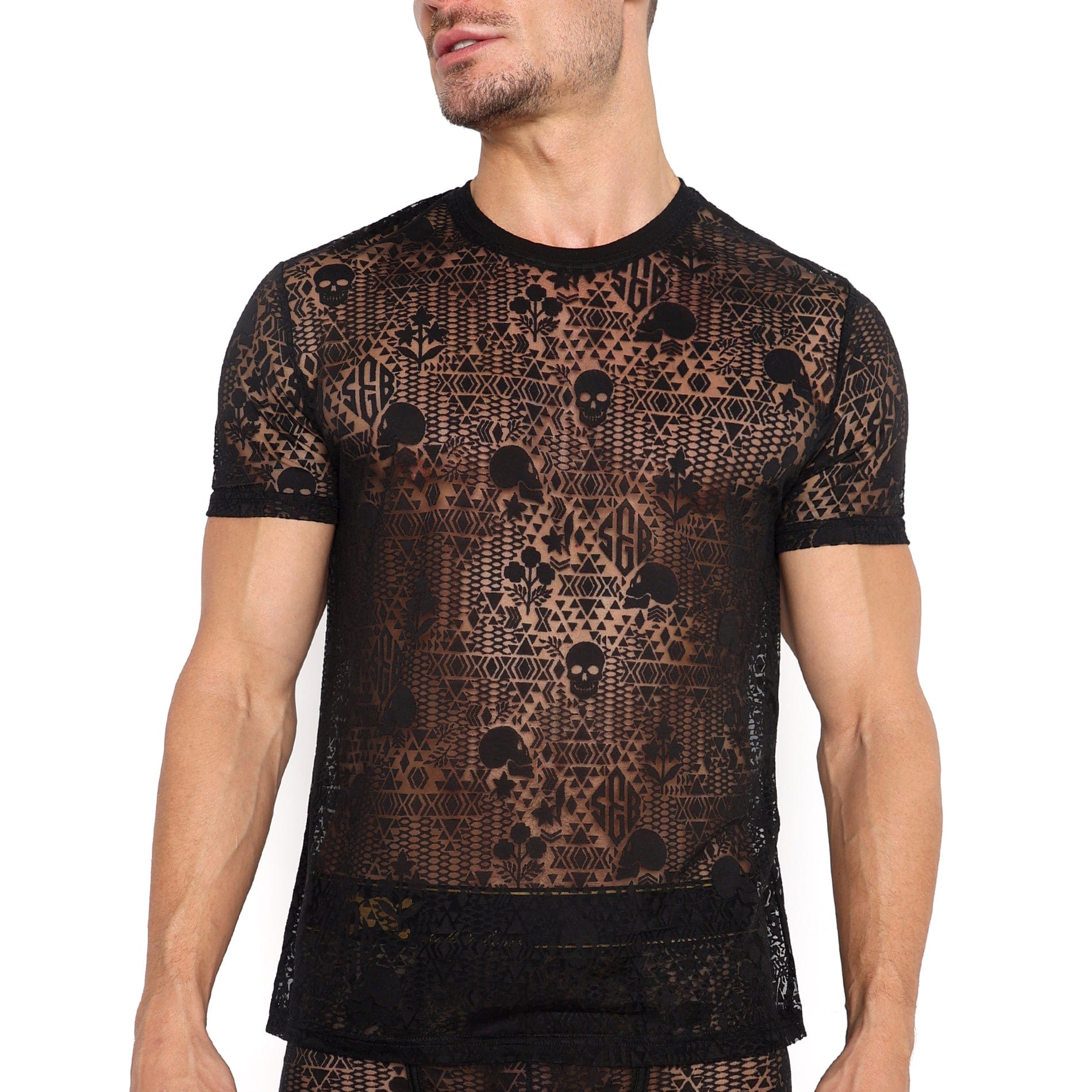 Skull & Bones Burnout Tee - Black Distressed Vintage T-Shirt for Men | Gothic Streetwear, Rock Band Merch | Perfect for Concerts, Halloween & Casual Outfits