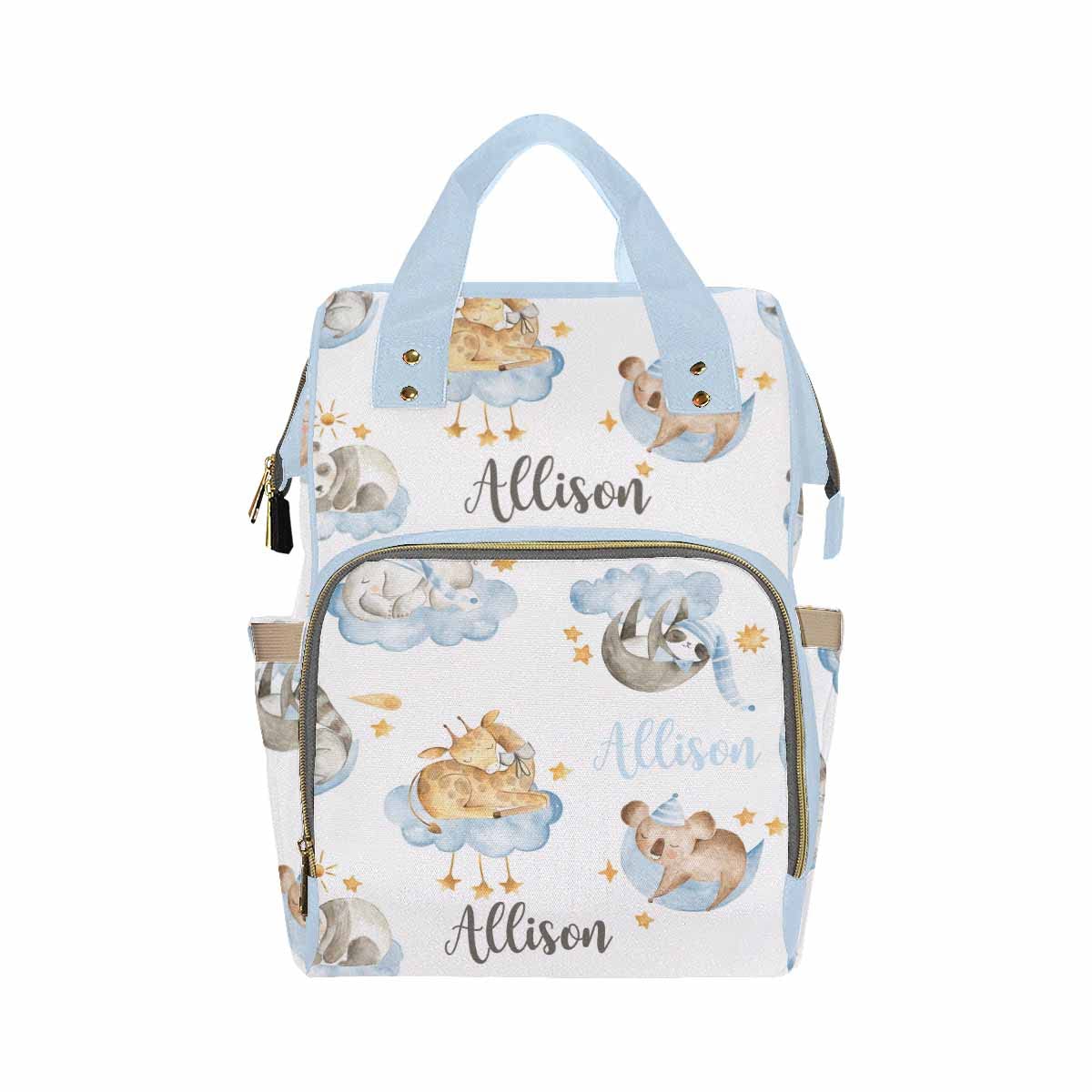 **Personalized Kids Backpack with Name - Custom Diaper Bag & School Backpack for Boys & Girls, Cartoon Animal Design, Multi-Functional Daypack for Travel, School & Daily Use - Perfect Back to School Gift for Moms & Children**    *(Use Cases: Ideal for school, daycare, family outings, travel, shopping, and everyday adventures!)*