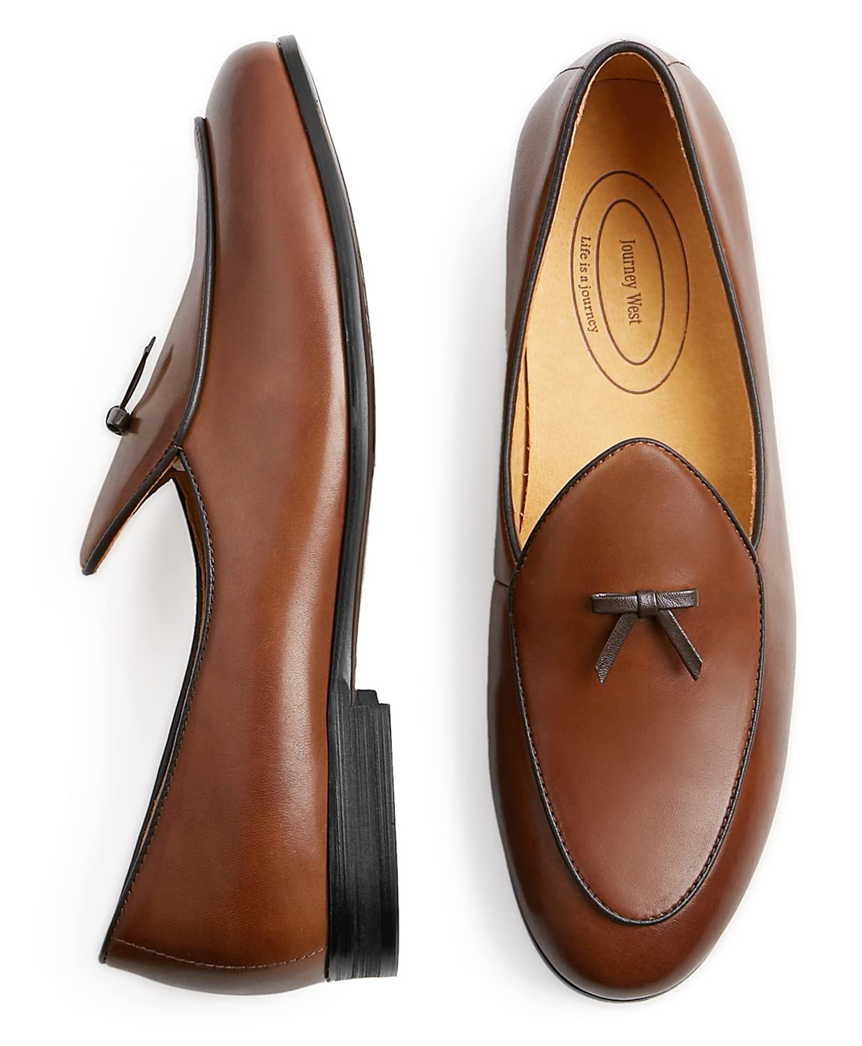 Journey West Men's Slip-On Loafers | Genuine Leather Casual Shoes for Men | Comfortable Driving & Office Wear