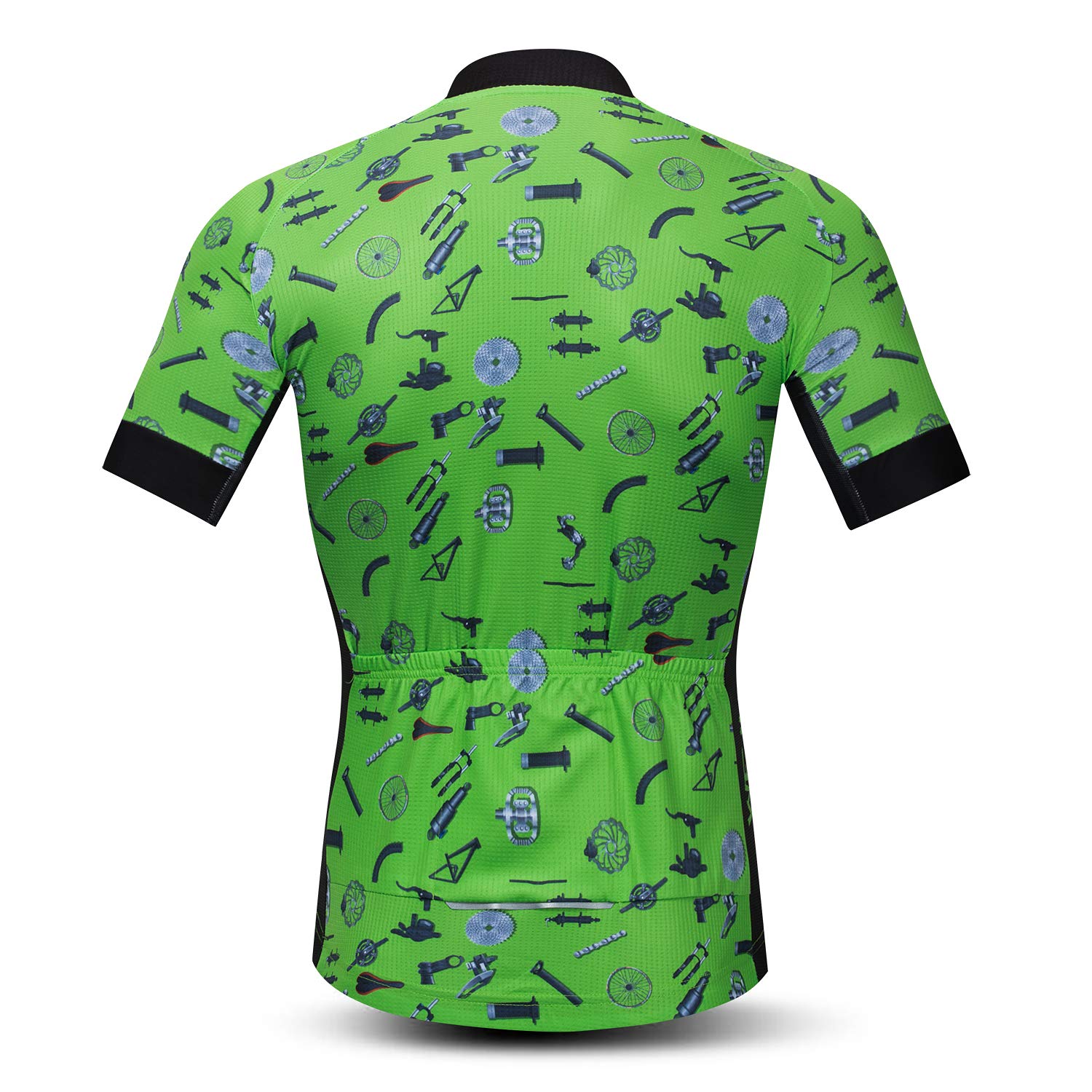 JPOJPO Men's Cycling Jersey - Breathable Short Sleeve Bike Shirt with 3 Back Pockets for Road Biking & Mountain Cycling - Moisture Wicking Bicycle Clothing for Summer Outdoor Sports