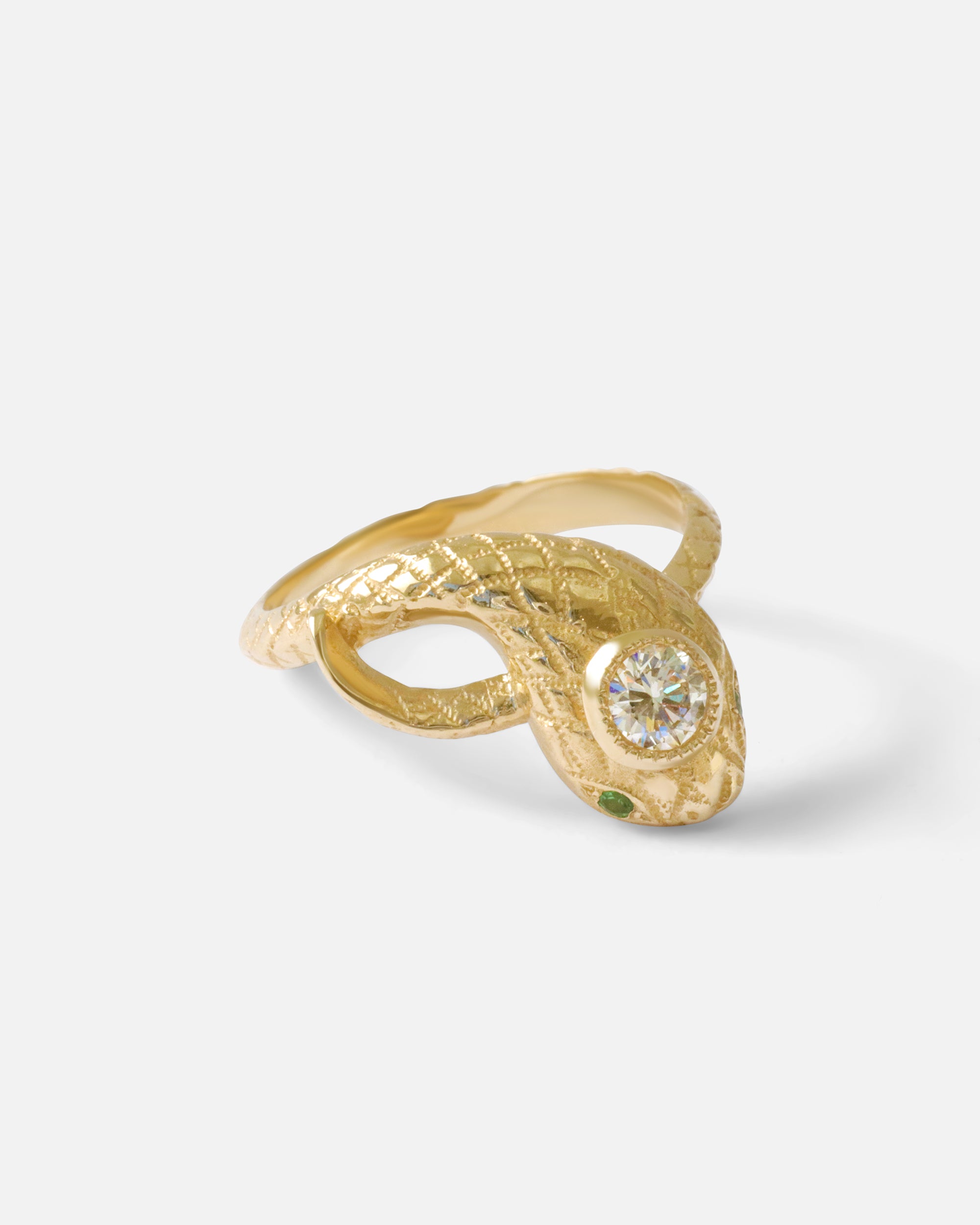 Ornata Ophidia Ring with White Diamonds - Elegant Gold Plated Fashion Jewelry for Women, Perfect for Weddings, Parties & Special Occasions
