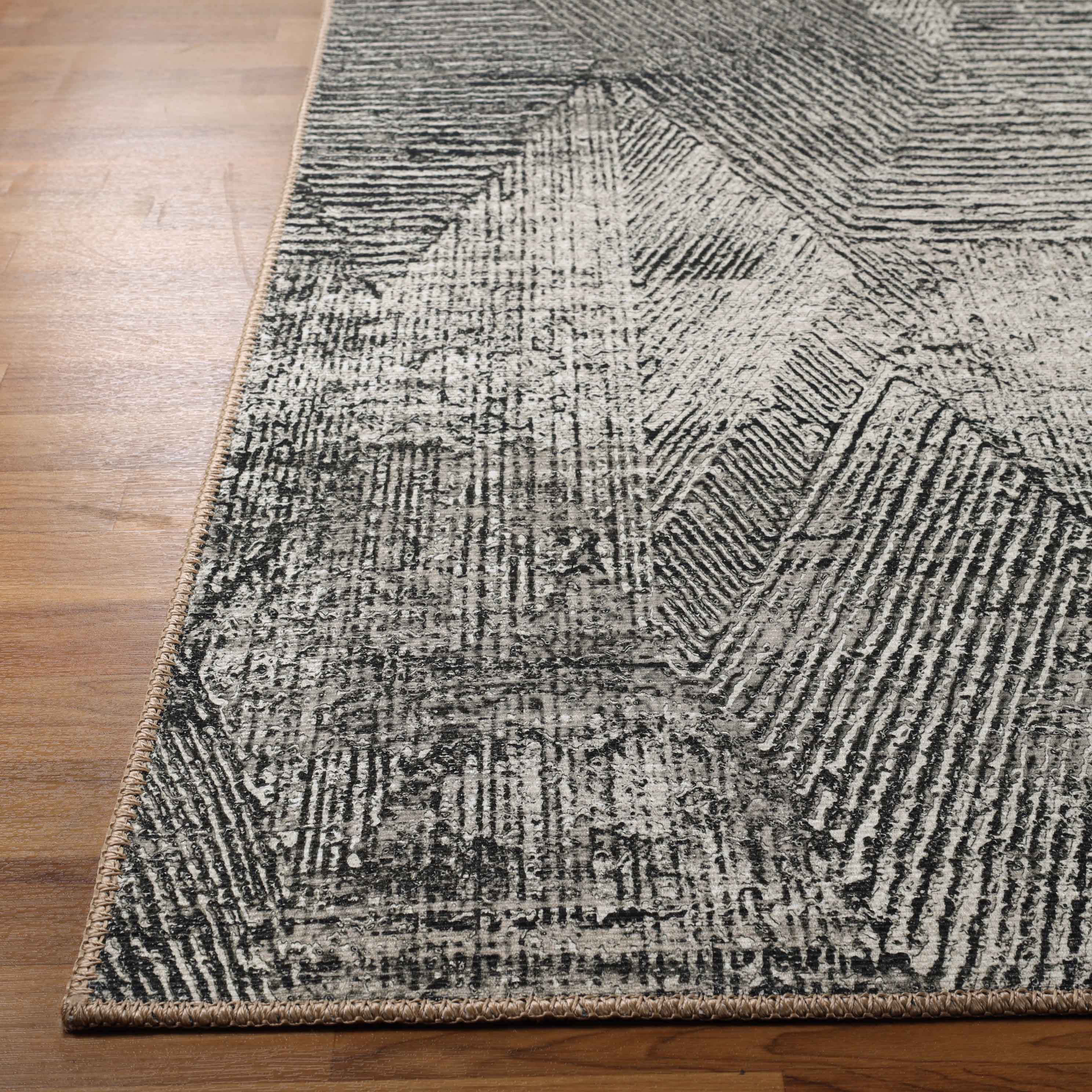 Modern Geometric Power Loomed Indoor Area Rug - Non-Slip Living Room Carpet, Bedroom Runner Rug for Home Decor - Perfect for Living Spaces, Bedrooms & Offices