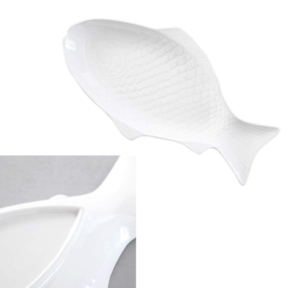DOITOOL Ceramic Fish-Shaped Serving Platter - 10.9