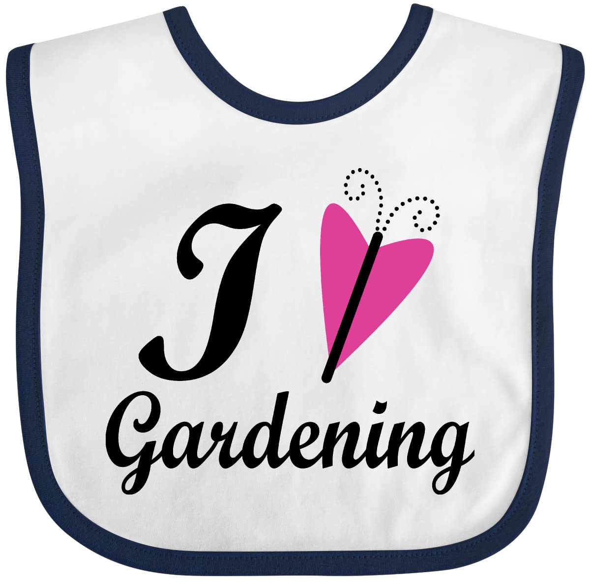 Inktastic I Love Gardening Baby Bib - Cute & Soft Cotton Bib for Baby Gardeners - Perfect for Feeding, Messy Play & Outdoor Activities