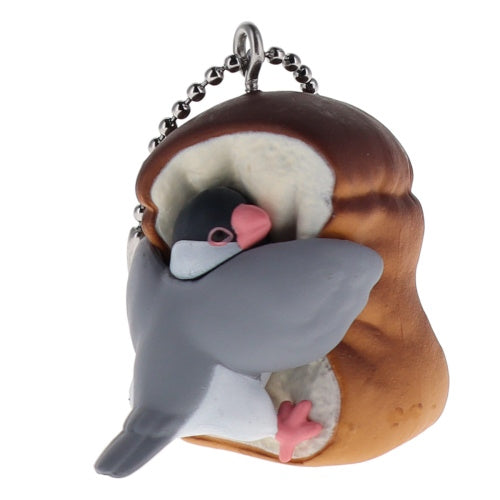 Qualia 2 Inch Cute Mugyuttori Bird Hugging Bread Mascot Keychain Vol. 02 - Perfect for Backpacks, Gifts & Kawaii Accessories Collection