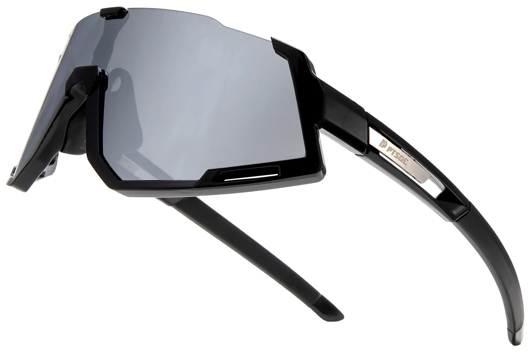 PTSOC Polarized Sunglasses for Men & Women - TR90 Lightweight Frame with 3/5 Interchangeable Lenses - UV Protection for Cycling, Running, Hiking, Golf & Outdoor Sports - Perfect for Driving & Active Lifestyle