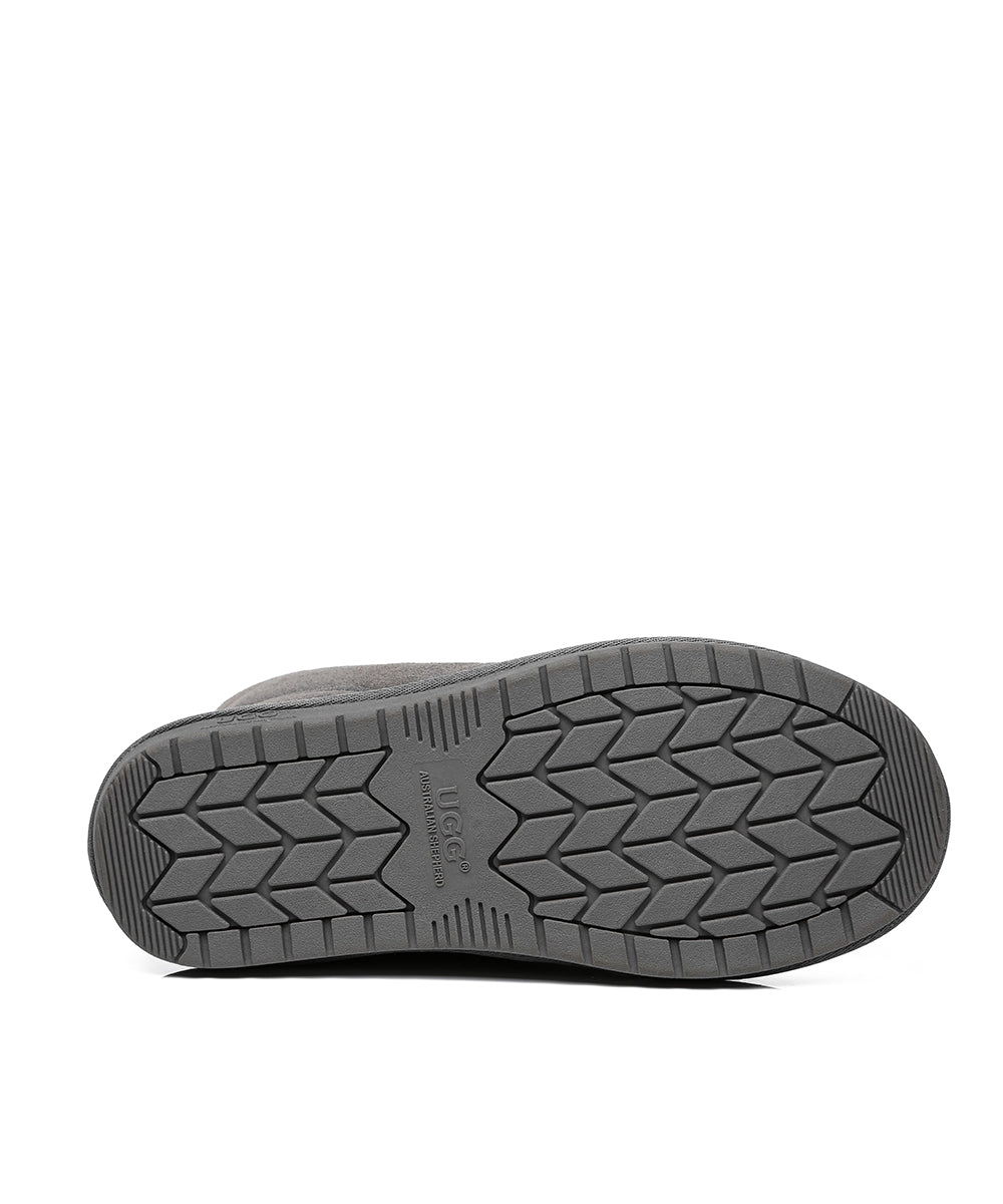 Men's Hushly UGG Slippers - Cozy Sheepskin Indoor/Outdoor House Shoes for Winter Comfort - Perfect for Home, Office & Travel