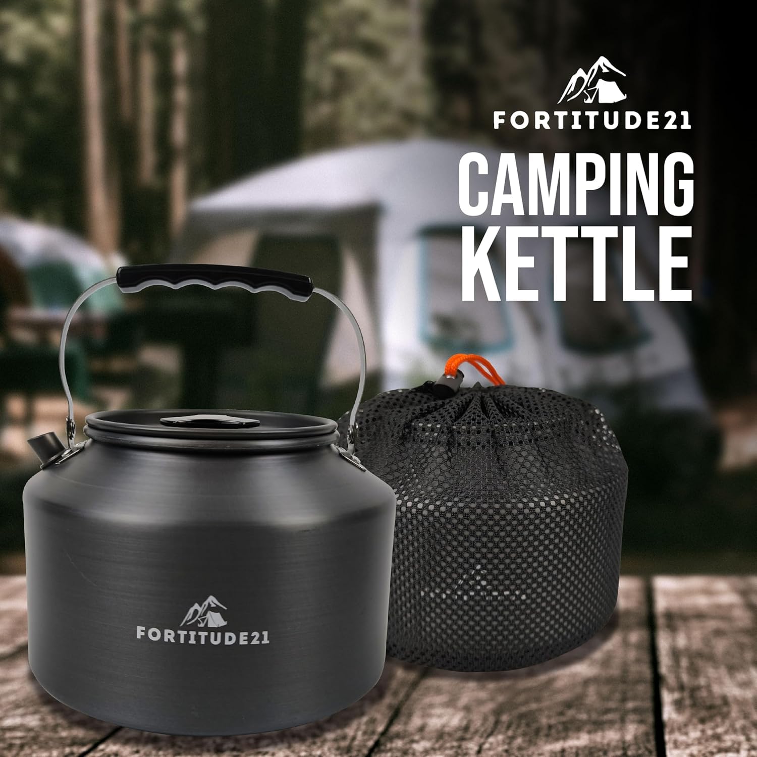 2.2L Stainless Steel Stovetop Tea Kettle - Camping Kettle for Boiling Water, Coffee & Tea - Perfect for Home, Outdoor & RV Use