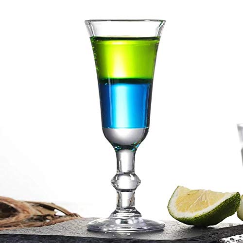 Premium 1 oz Lead-Free Limoncello Cordial Glasses Set of 6 - Crystal Clear Aperitif Glasses for Cocktails, Liqueurs & Dessert Wines - Perfect for Italian Drinks, Home Bar & Dinner Parties