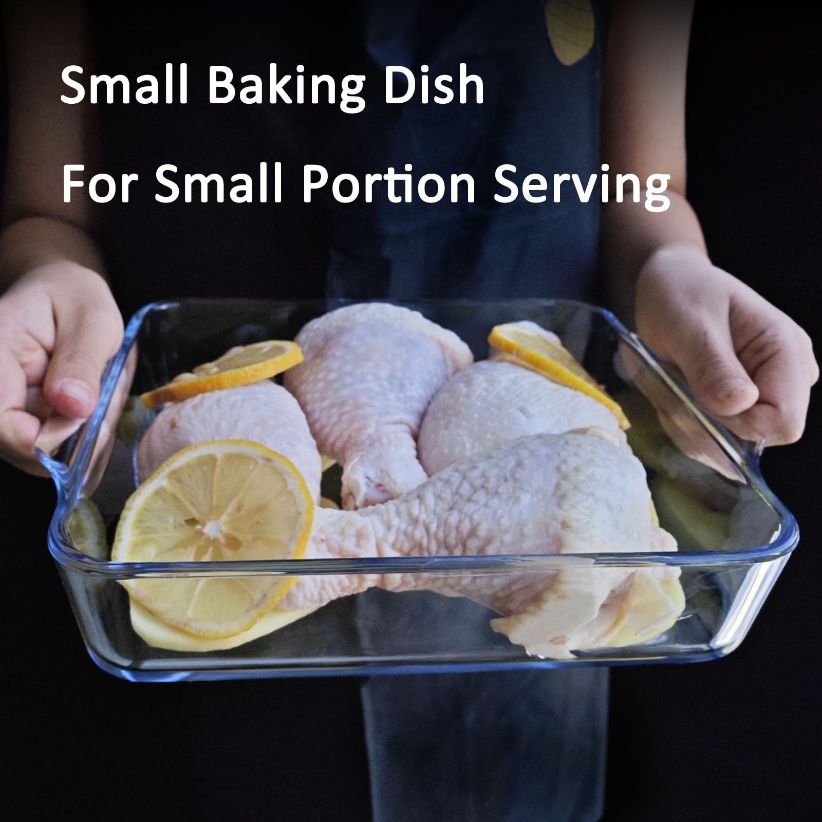 7.8 Inch Square Borosilicate Glass Baking Dish - Oven Safe Casserole Pan for Baking, Roasting & Air Frying | Perfect for Lasagna, Brownies & Meal Prep