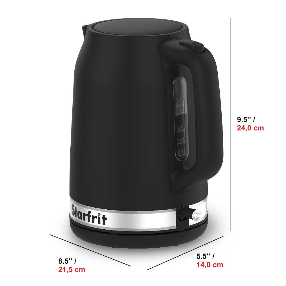 STARFRIT 024055 Electric Kettle 1.7L Fast Boiling, Auto Shut-Off & Boil-Dry Protection, BPA-Free Stainless Steel - Perfect for Home, Office, Dorm & Travel Use