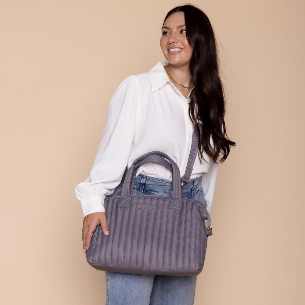 Large Puffy Pillow Crossbody Bag - Soft & Stylish Shoulder Purse for Women, Trendy Quilted Handbag in Charcoal - Perfect for Daily Use, Travel & Shopping