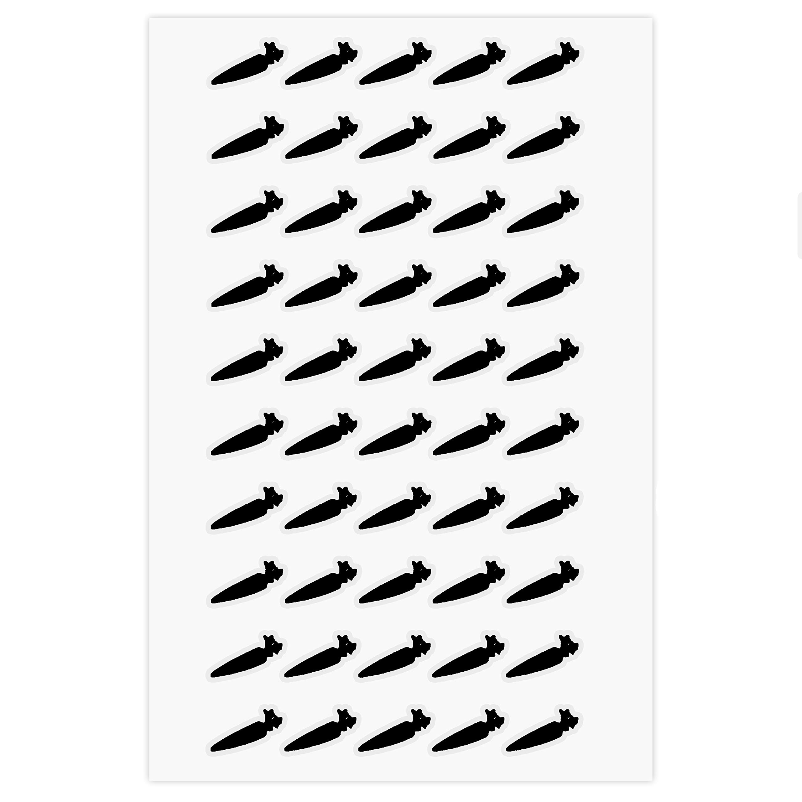 ARK Creation 50 Wedding Meal Stickers for Place Cards - Elegant Menu Choice Labels for Wedding Seating - Perfect for Buffet, Plated Dinners & RSVP Cards (Black, Carrot)