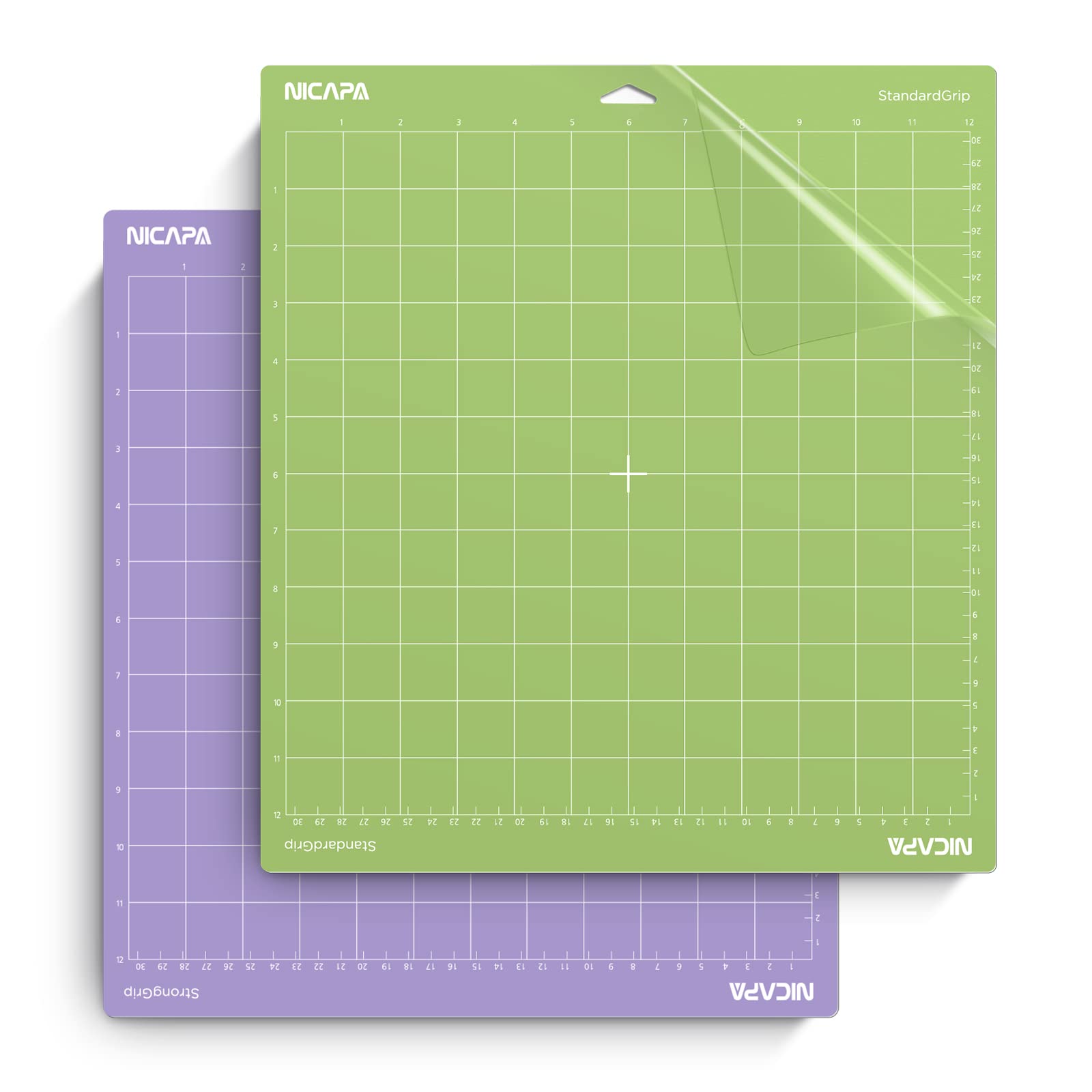 Nicapa 12x12 Inch Replacement Cutting Mats for Cricut Maker 3, Maker, Explore 3, Air 2, Air & One - Standard & Strong Grip Adhesive Sticky Quilting Mats (2 Pack) - Perfect for DIY Crafts, Scrapbooking & Vinyl Projects