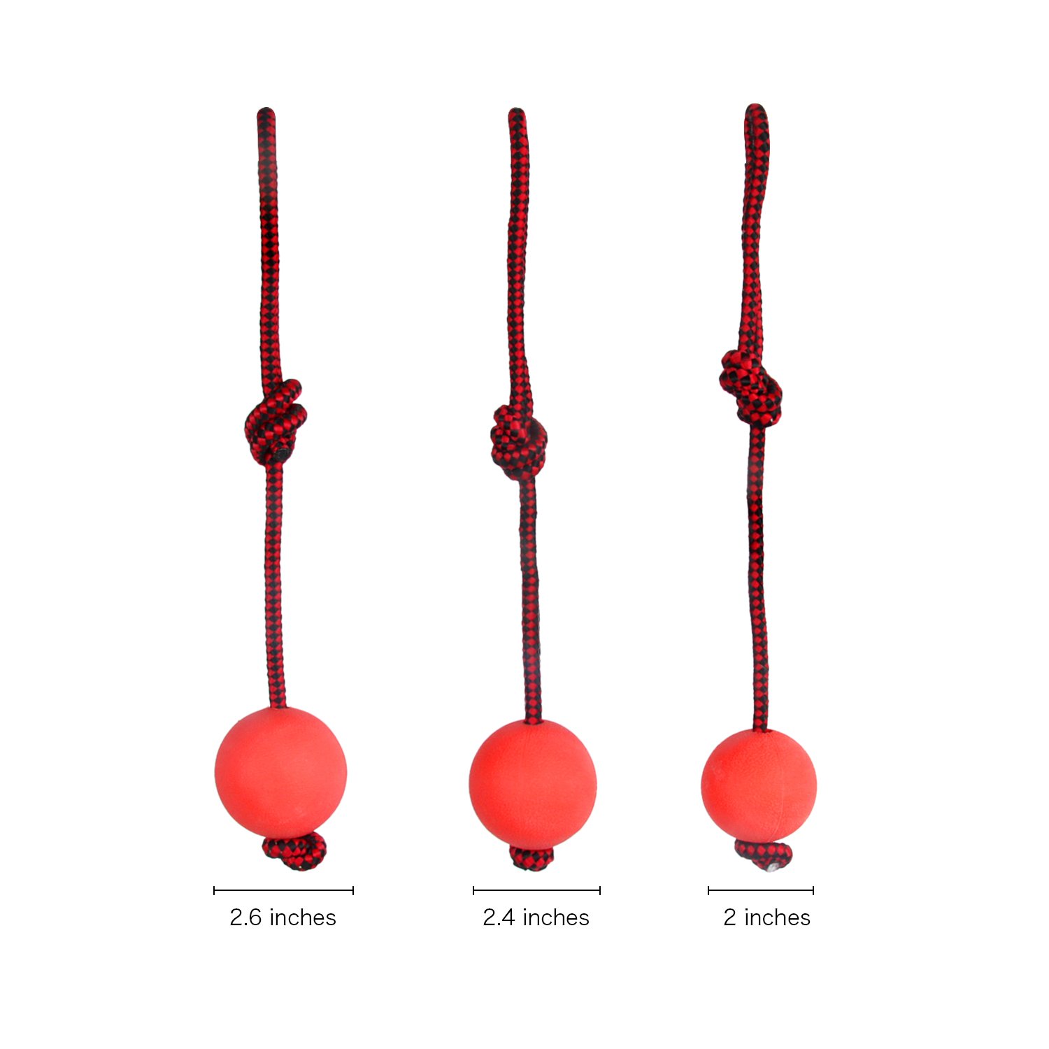 Ultra Durable Rubber Dog Ball with Rope - Small Chew-Proof Toy for Aggressive Chewers - Perfect for Fetch, Training & Outdoor Play