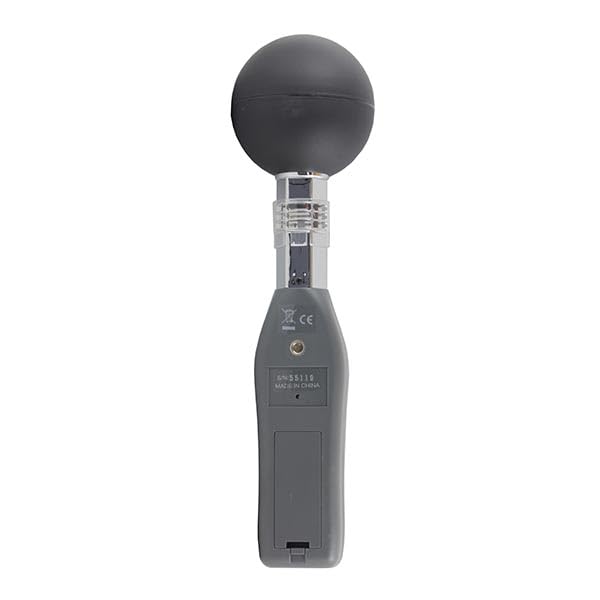 Portable WBGT Heat Stress Monitor with 75mm Black Ball - Accurate Wet Bulb Globe Temperature Measurement for Outdoor Work, Sports & Industrial Safety