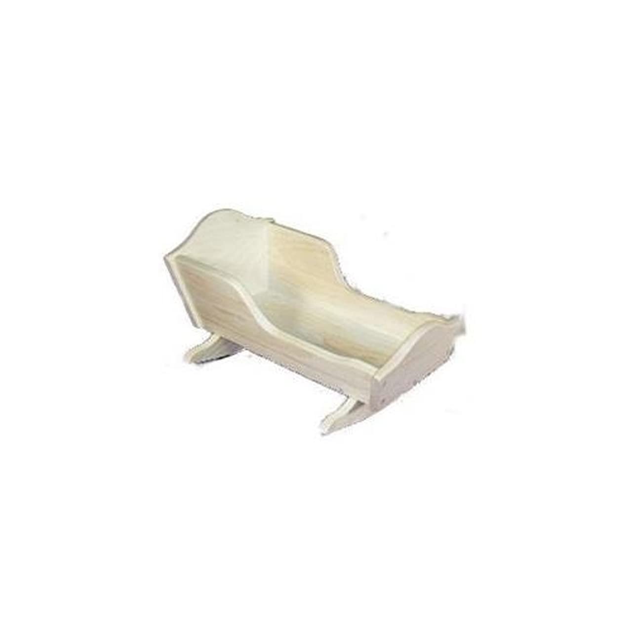 Handmade Wooden Doll Cradle - Natural Baby Toy for Playroom