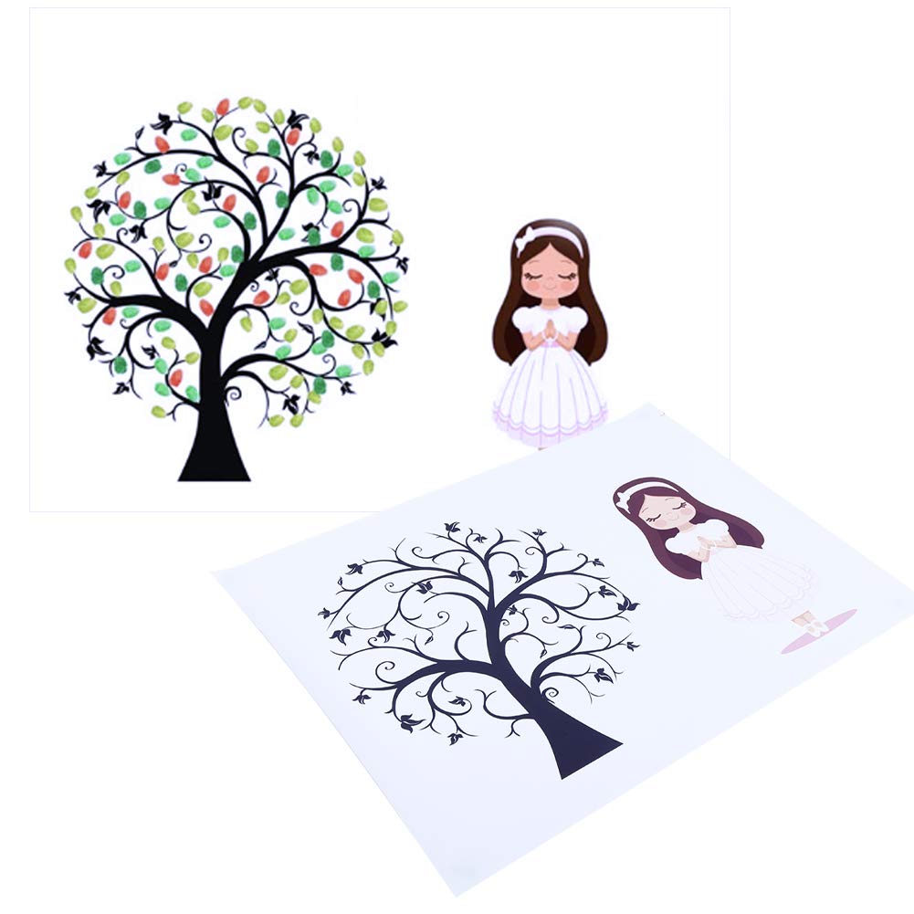 Creative DIY Fingerprint Tree Painting - Custom Guest Signature Canvas for Weddings, Birthdays & Parties | Unique Thumbprint Artwork for Home Decor & Special Events