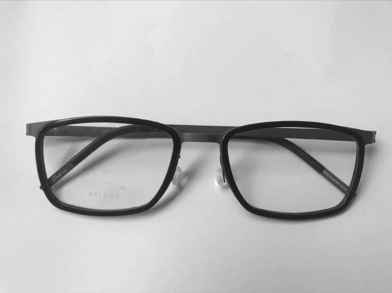 Aimee Men's Full Rim Square Screwless Titanium Eyeglasses 9711 - Lightweight Durable Glasses for Work, Reading & Everyday Use