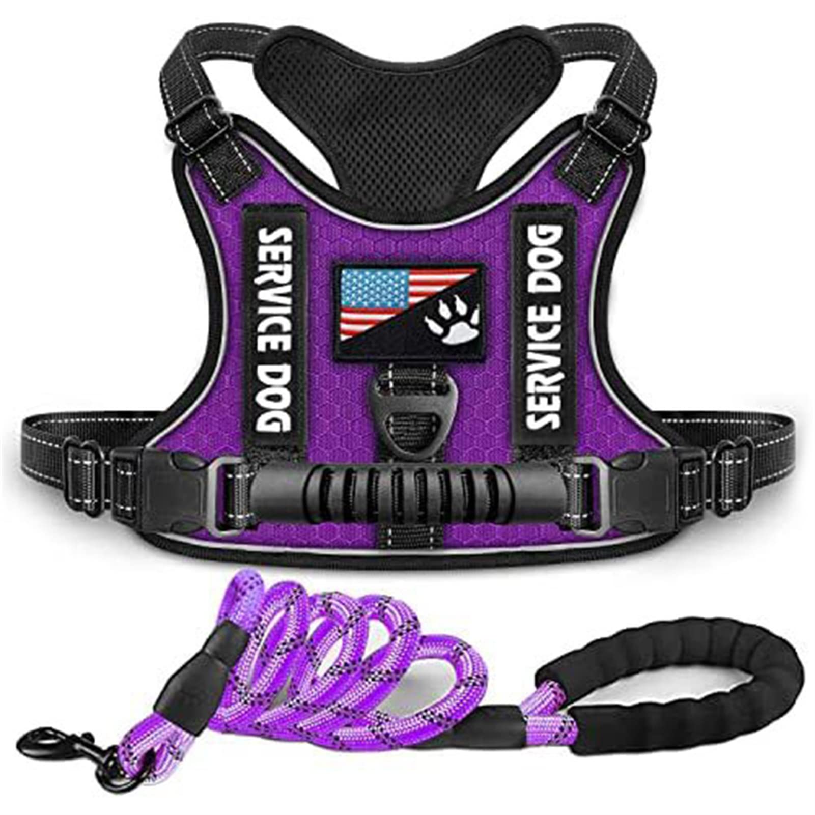 Shock Absorbing Reflective Dog Harness with Comfortable Chest Strap - Breathable Adjustable Pet Vest for Small & Medium Dogs - Perfect for Walking, Running & Outdoor Adventures