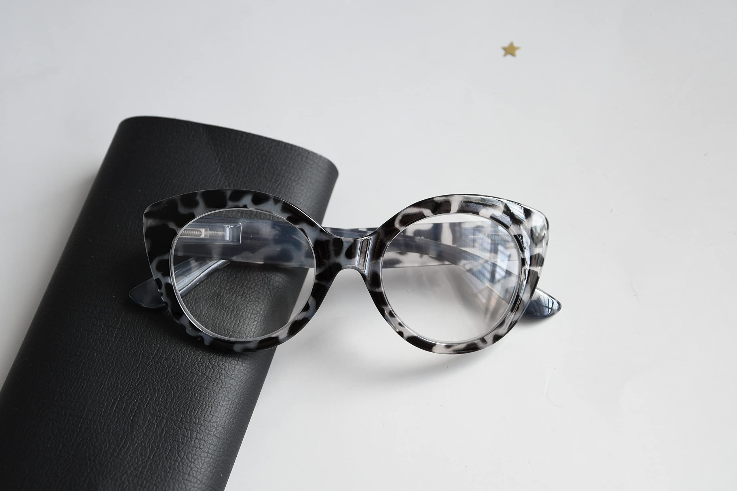 Eyekepper Round Reading Glasses for Women - Large Frame Readers with Grey Tortoise Pattern +1.75 Magnification | Stylish & Comfortable for Reading, Working, and Daily Use
