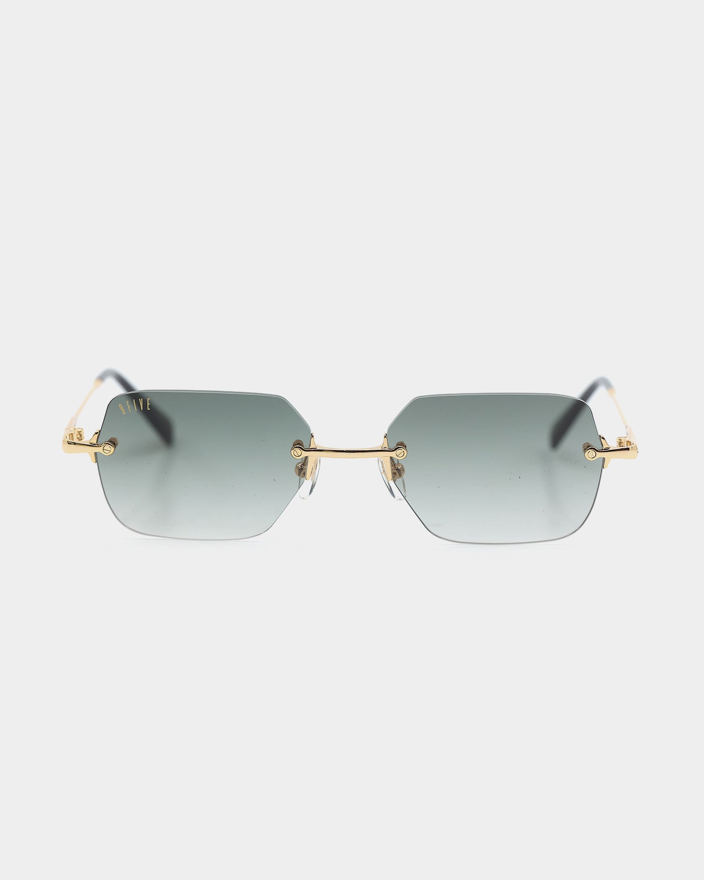 9FIVE Men's Clarity Gradient Sunglasses Black/Gold - Polarized UV Protection Aviator Style for Driving, Beach & Outdoor Activities