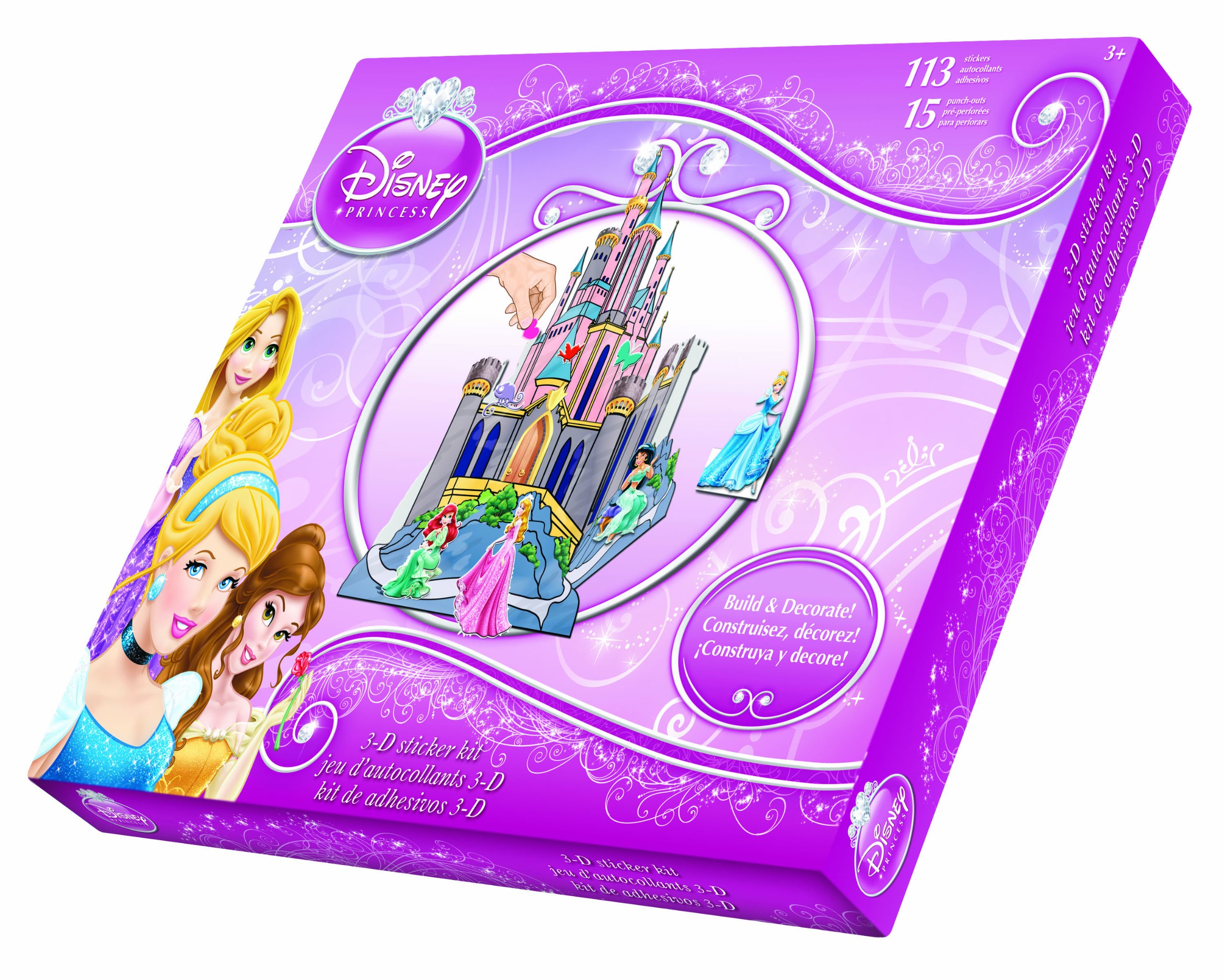 Disney Princess Sticker Treasure Box - 500+ Premium Stickers for Scrapbooking, Journals & DIY Crafts - Perfect for Kids Birthday Party Favors & School Projects