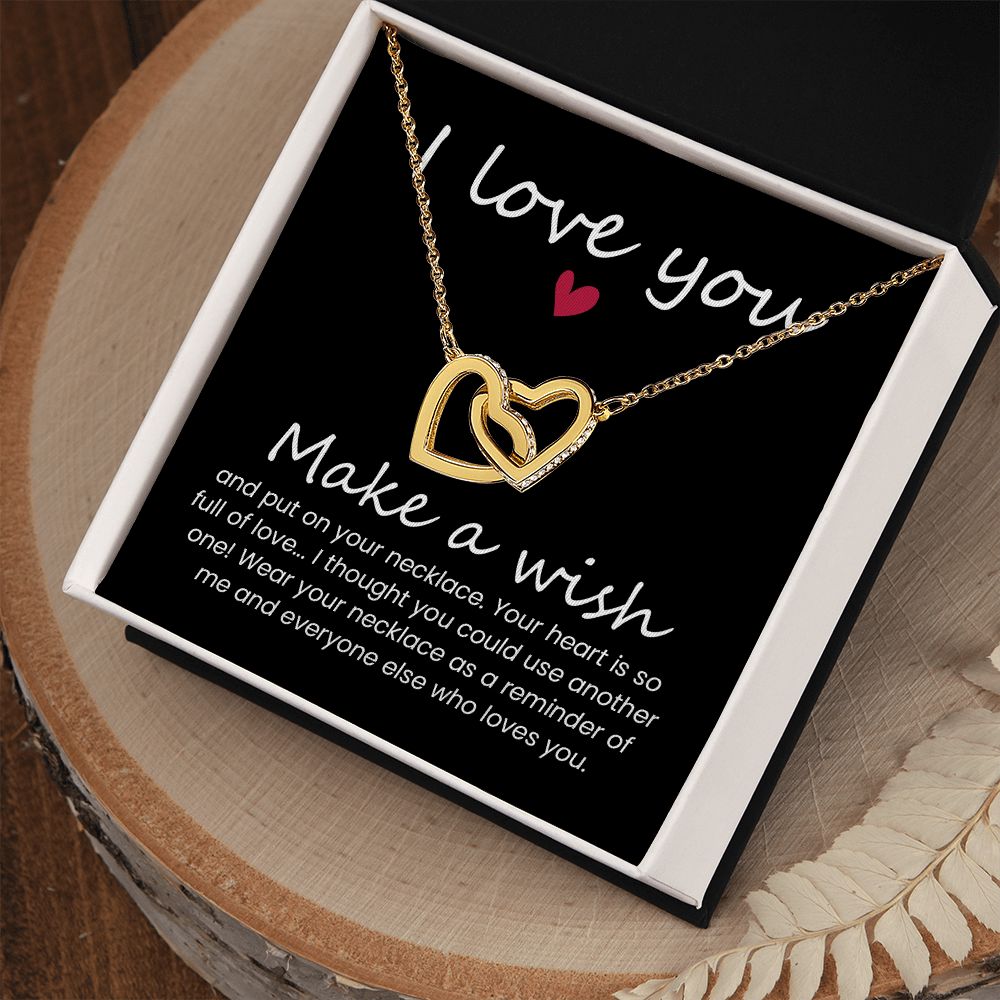 I Love You Interlocking Heart Necklace - Romantic Gift for Her, Anniversary, Valentine's Day - Perfect for Couples & Special Occasions