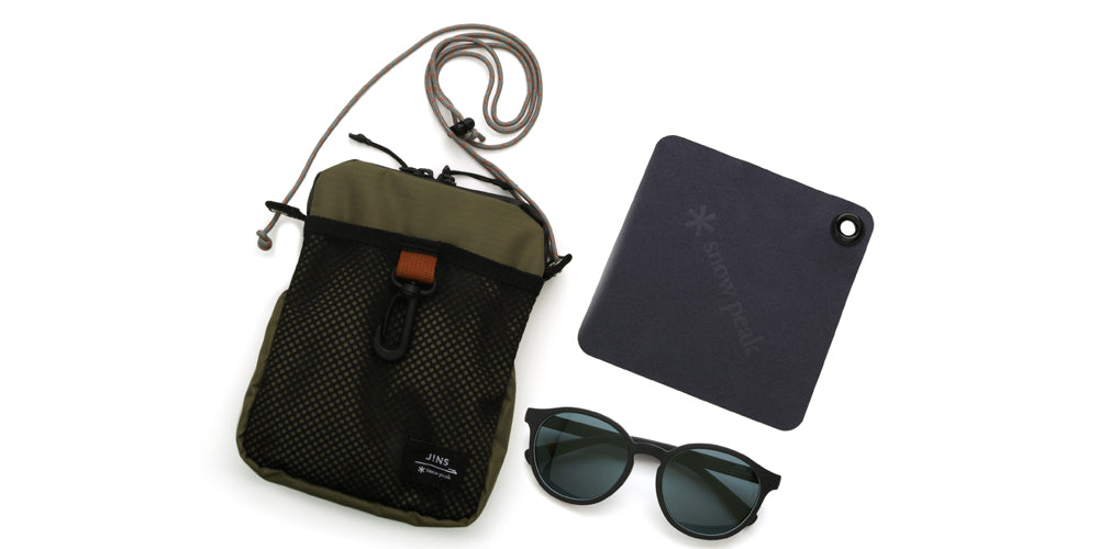 JINS x Snow Peak Rubber Sunglasses 015 - Lightweight Polarized Outdoor Sunglasses for Hiking, Fishing & Beach Activities