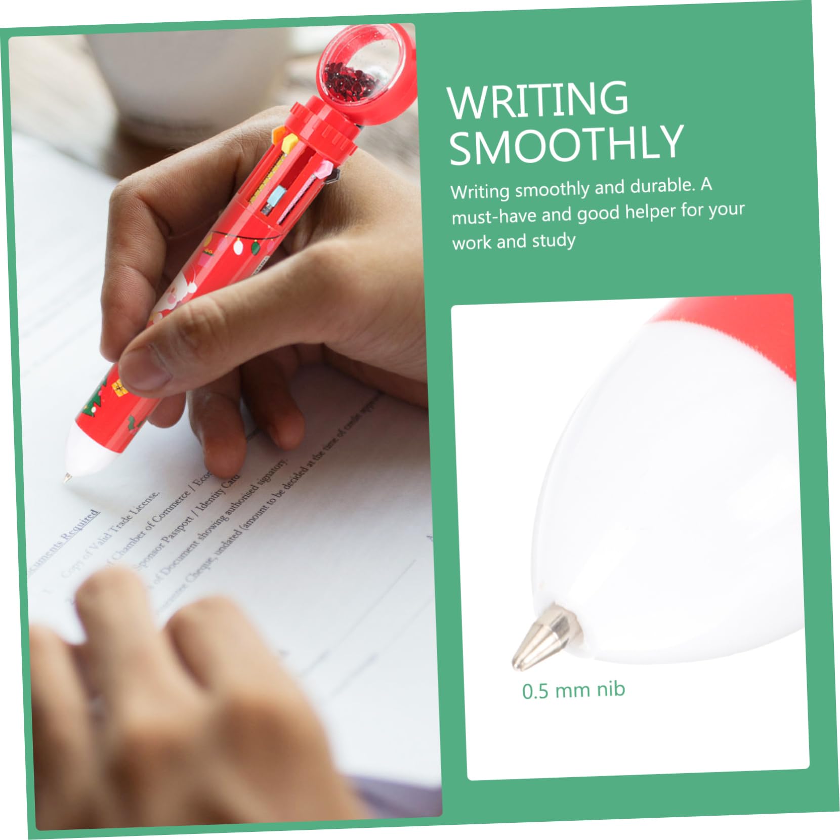 NUOBESTY 12-Pack Christmas Themed Ballpoint Pens - Festive Holiday Writing Pens for Office, School & Students - Perfect for Xmas Gifts, Cards & Holiday Decorations