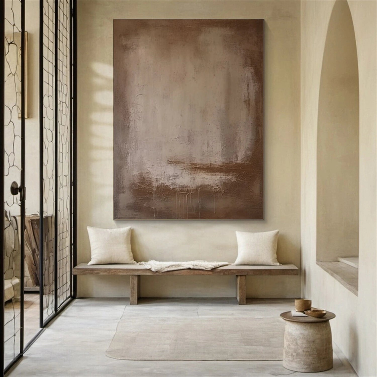 Abstract Beige & Brown Wall Art Print #BB152 - Modern Home Decor for Living Room, Bedroom & Office