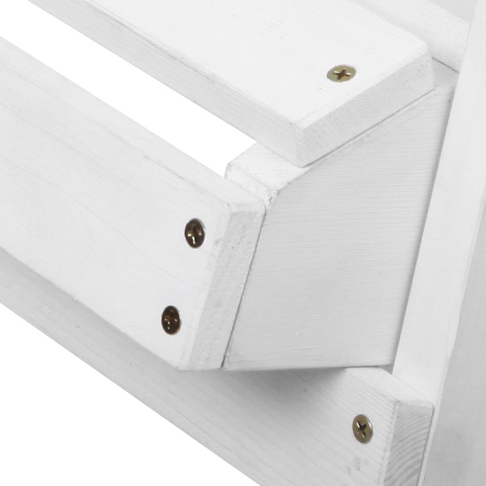Gardeon Outdoor Sun Lounge Beach Chair - White Wooden Adirondack Patio Chair with Table Setting - Perfect for Poolside, Backyard & Beach Relaxation