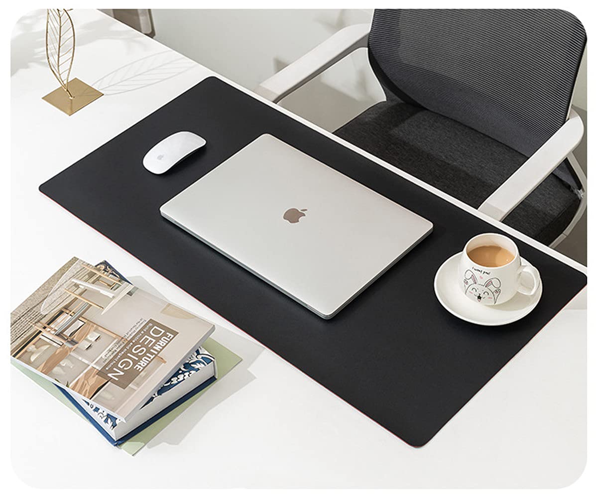 Premium Dual-Sided PU Leather Desk Mat - Non-Slip Mouse Pad & Office Desk Protector - Waterproof Writing Surface for Laptop & Computer (23.6