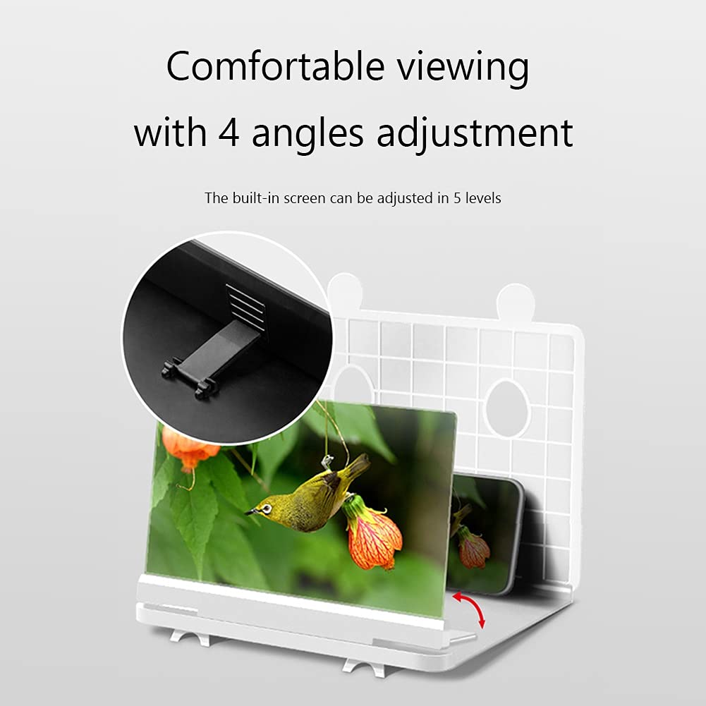 10 Inch Foldable Frameless 3D HD Screen Magnifier - Anti Blue Light Smartphone Screen Amplifier with Acrylic Lens for iPhone, Android | Perfect for Movie Watching, Gaming & Reading in Bed or Travel